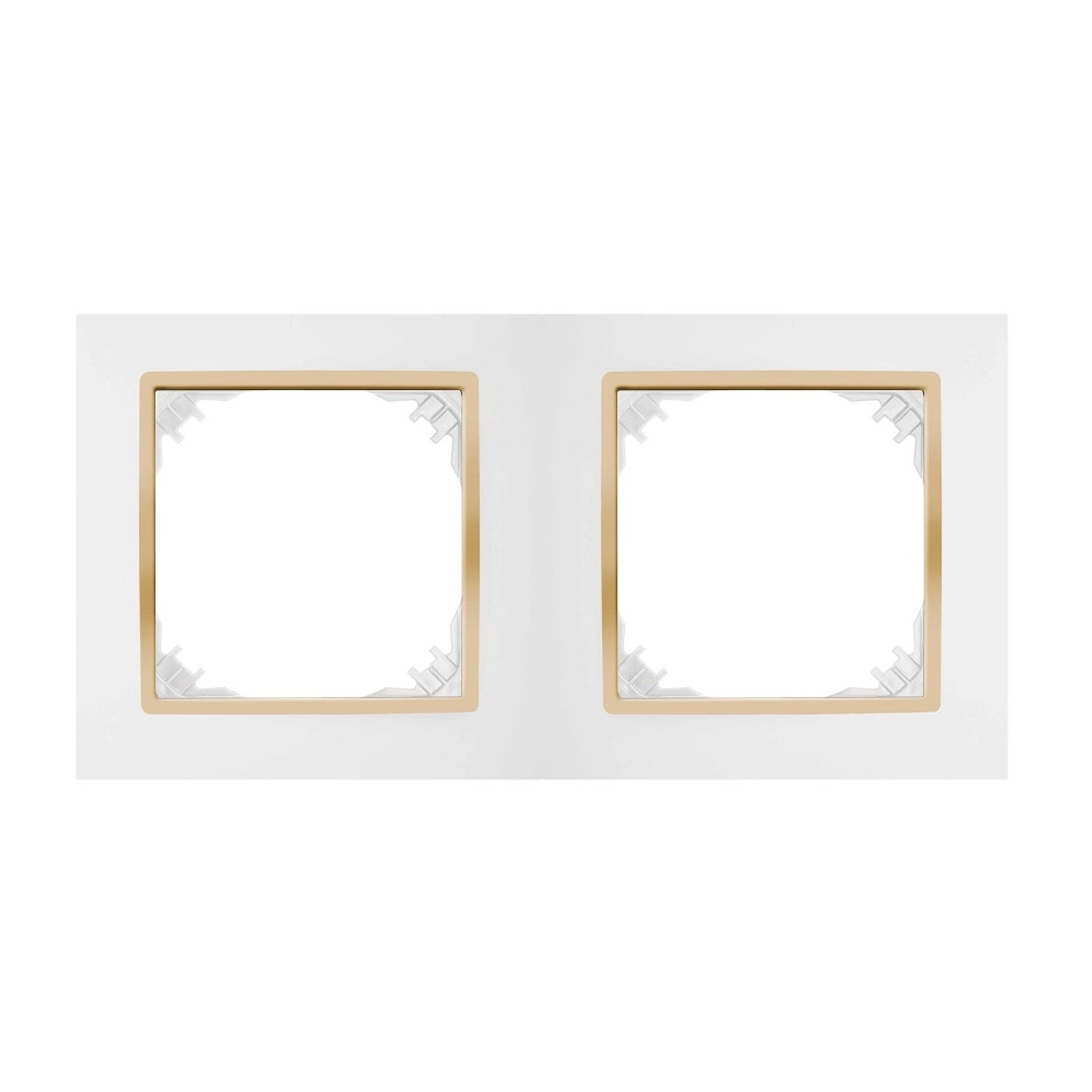 Elektro-Plast Ramka Santra 2-krotna biała + złote wykończenie