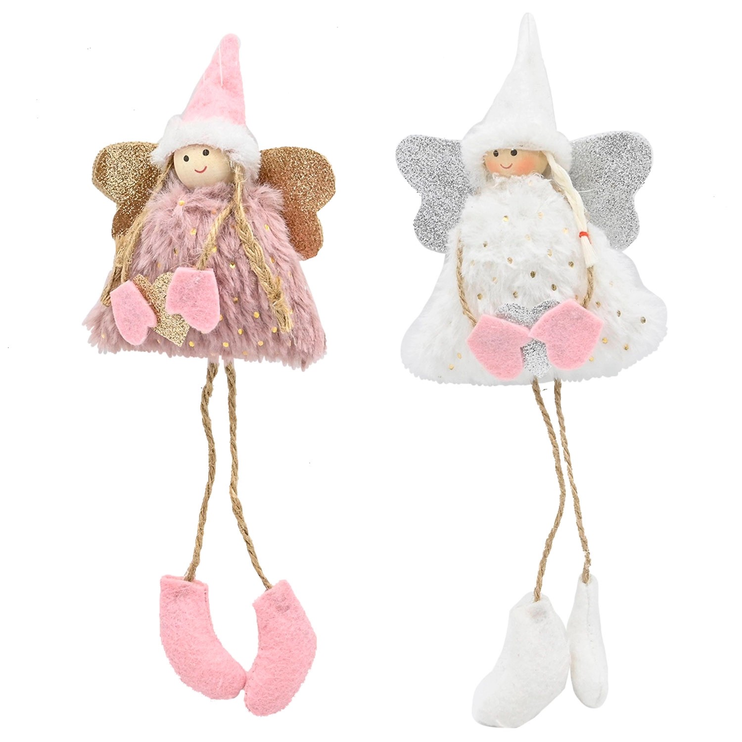 Zawieszka anioł z tkaniny, mix - 24 cm