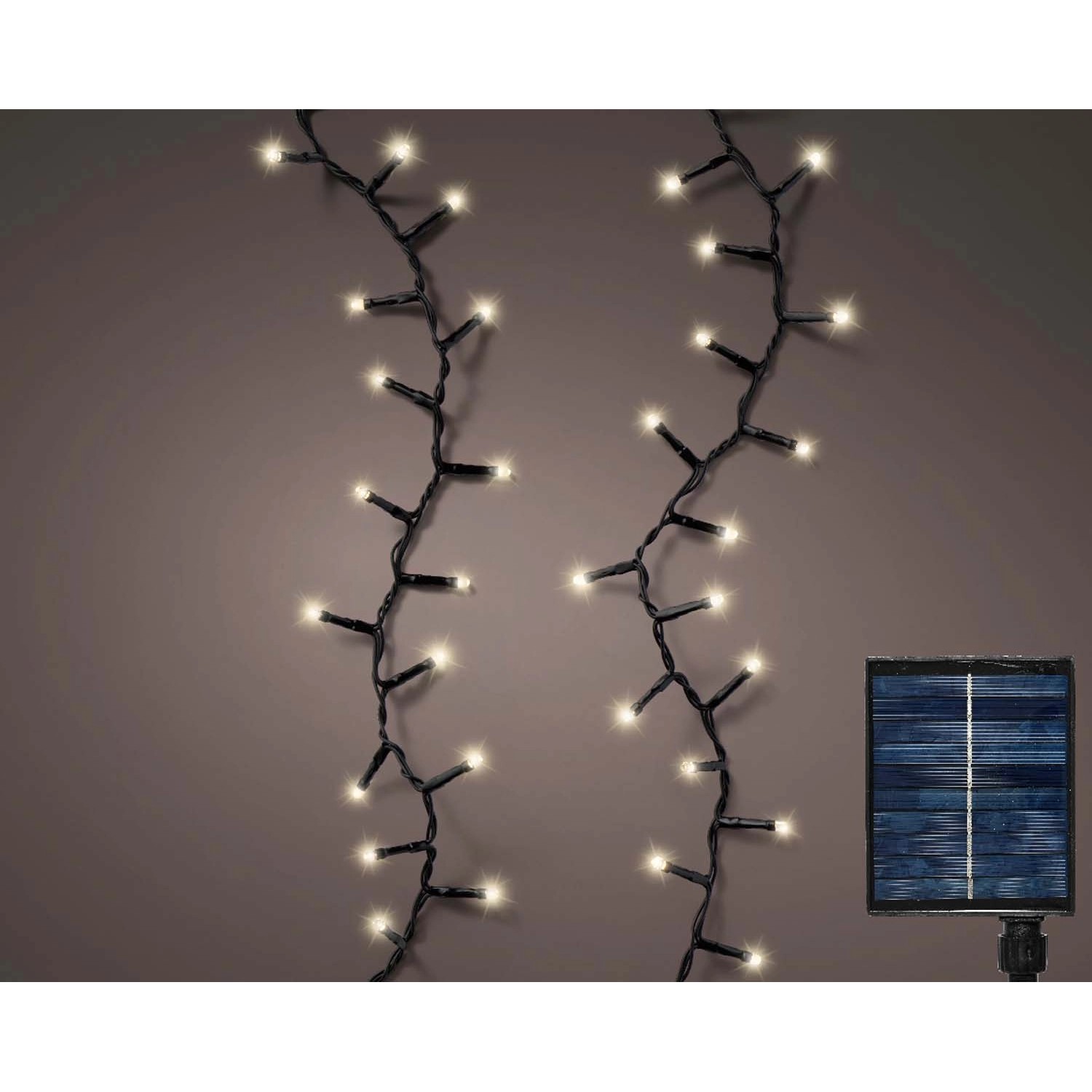 Lampki do wnętrz i na zewnątrz 1000 LED solarne 8 funkcji ciepła biel