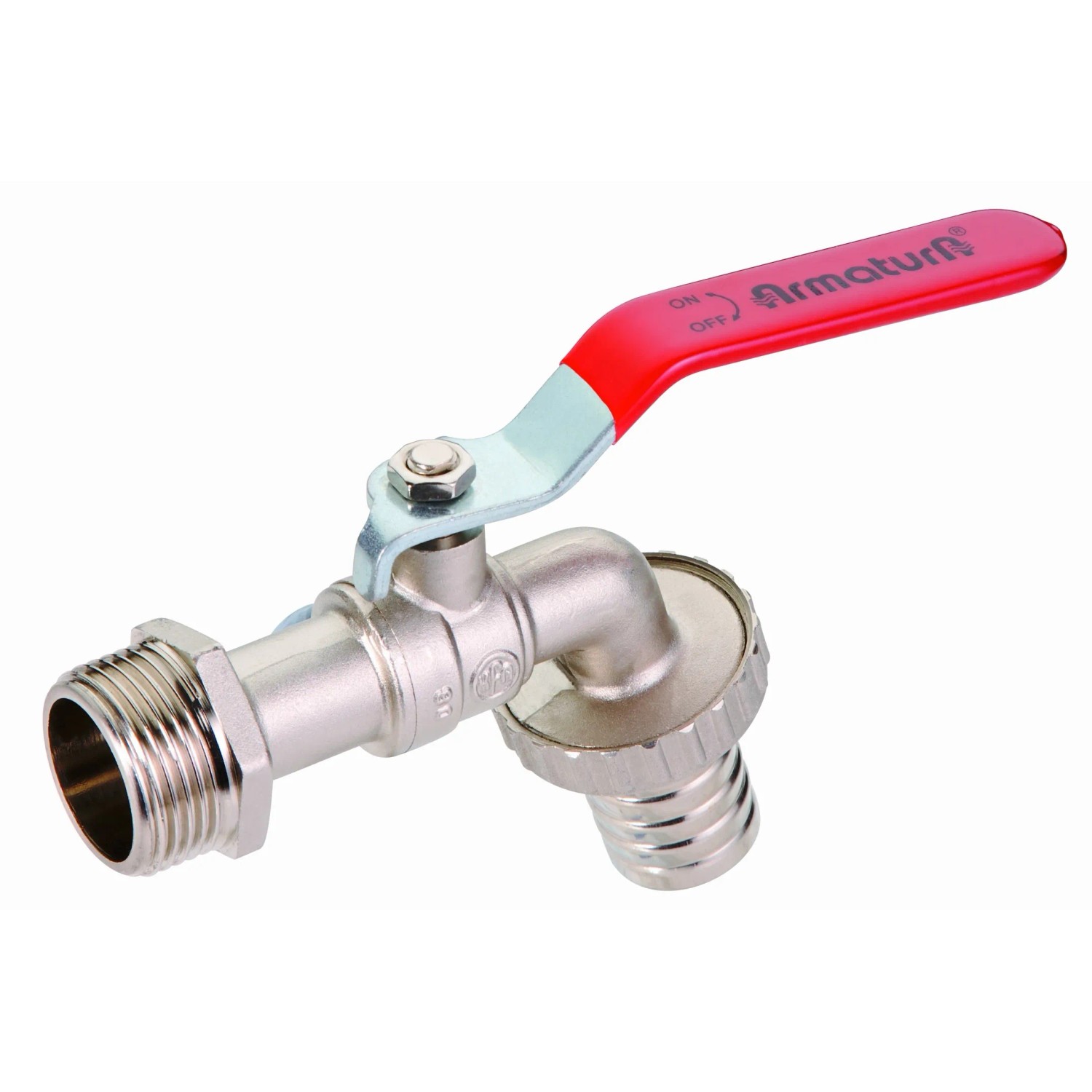 Armatura Kraków Zawór kulowy czerpalny ze złączką, dźwignią i dławikiem 1/2"