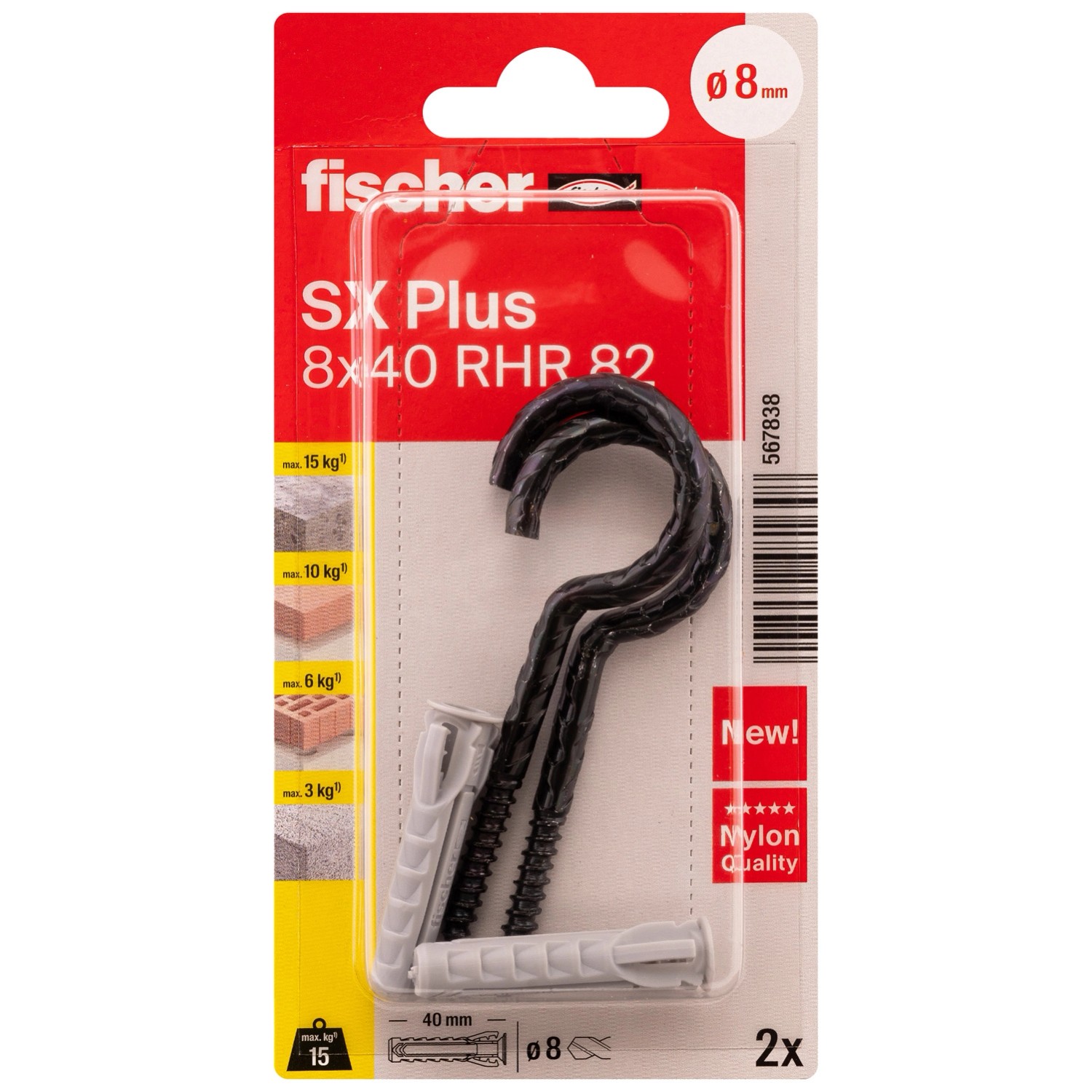 Fisher Kołek SX plus rozporowy 8x40 mm - 2 szt.