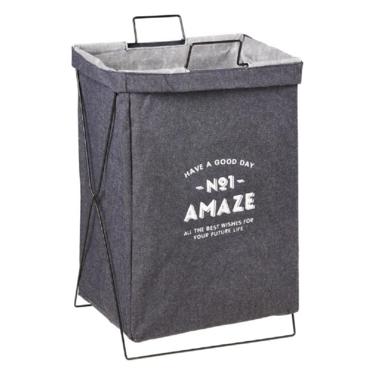 Kosz na pranie szary składany - LKO-08