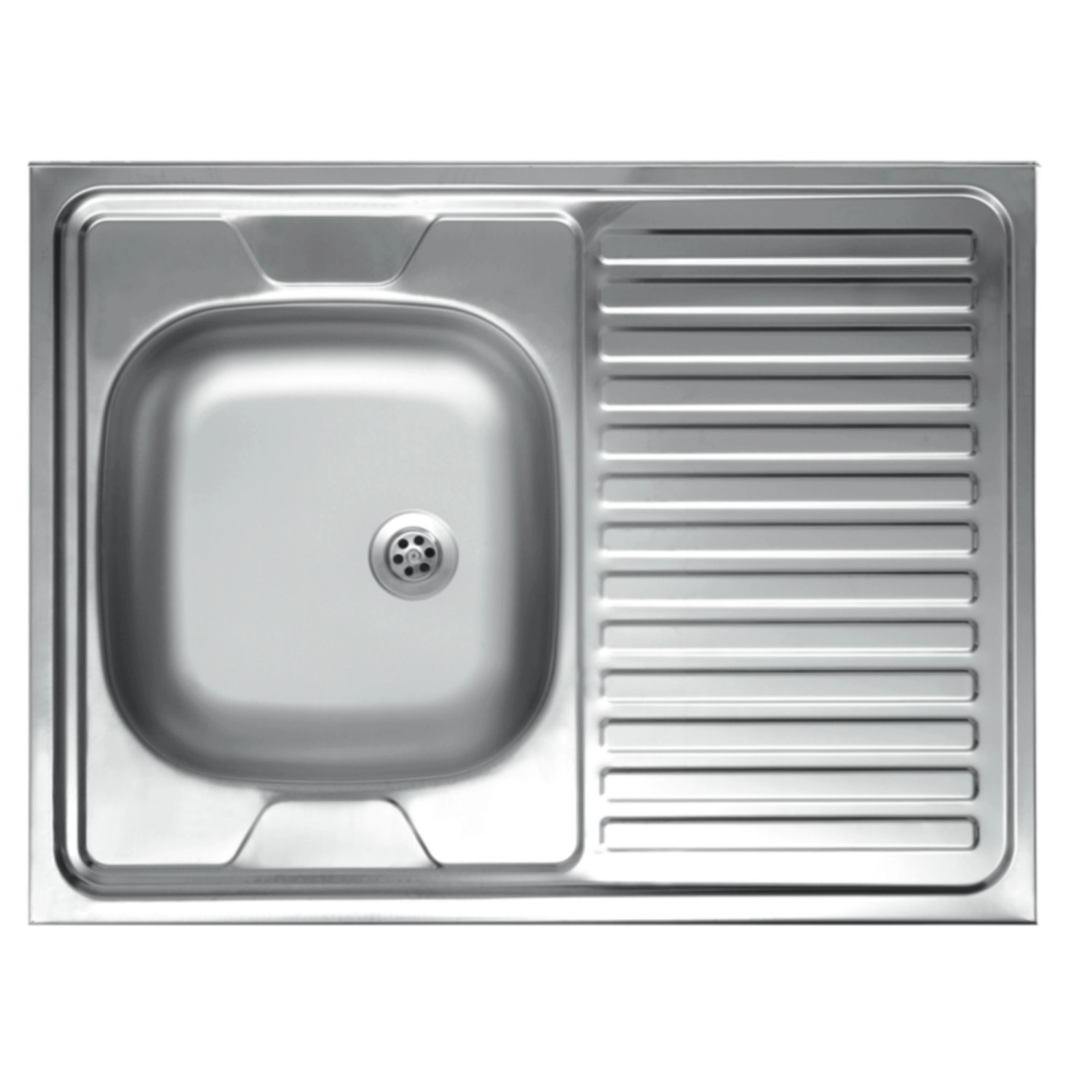 Kuchinox Zlewozmywak nakładany 1-kom. z ociekaczem, gładki 80x60 cm