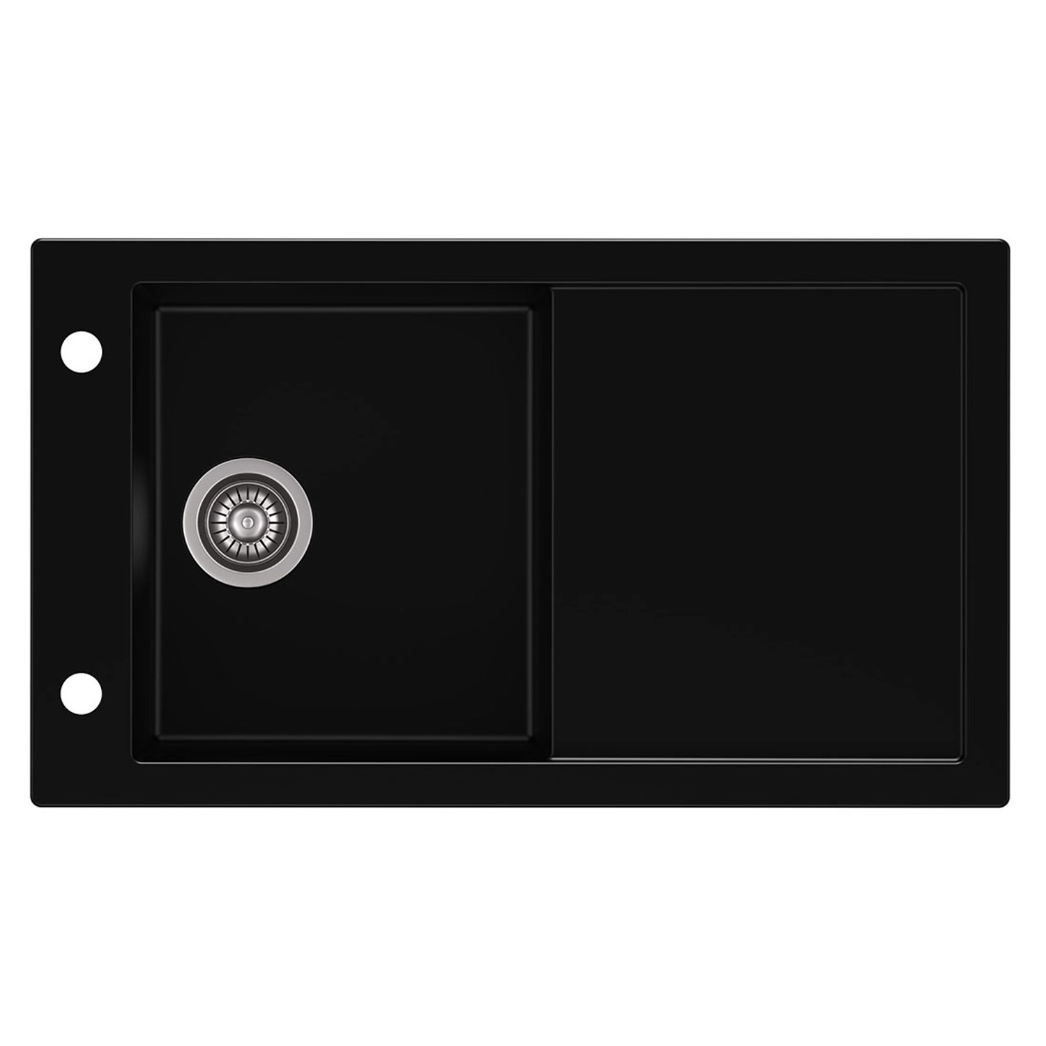 Zlewozmywak Tramontana 1-kom. z ociekaczem, czarny 86x50 cm