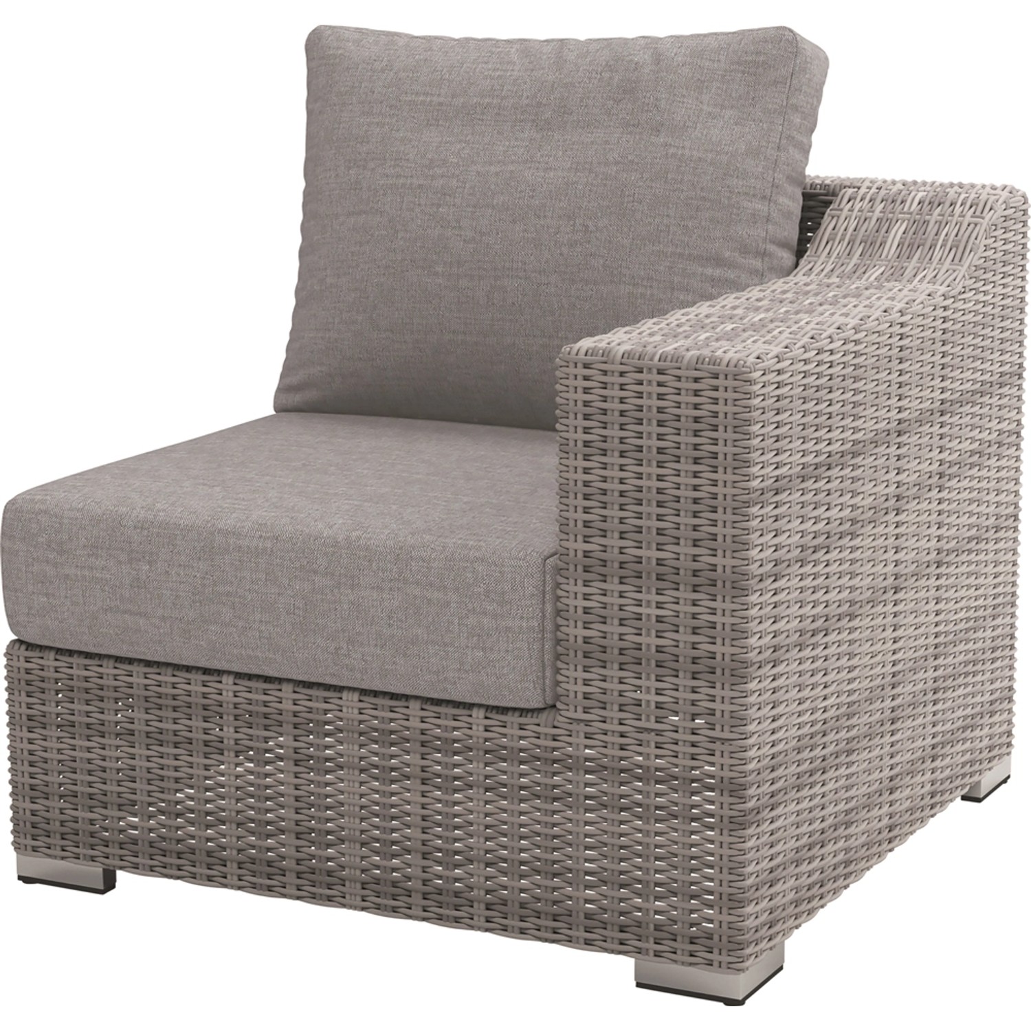 Fotel ogrodowy LANGDON narożny lewy z podłokietnikiem szary