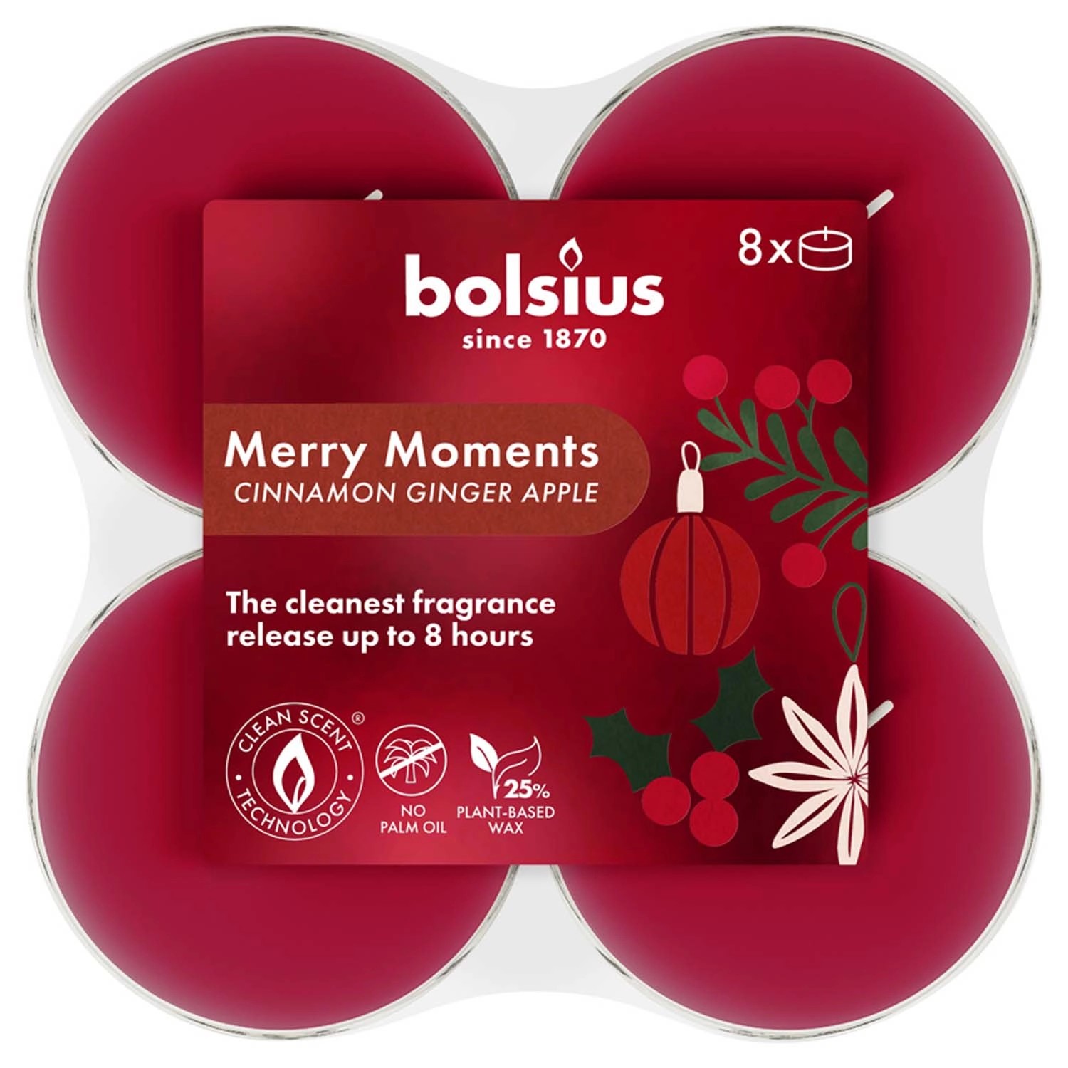 Bolsius Świece zapachowe Maxi Merry Moments 8 szt.
