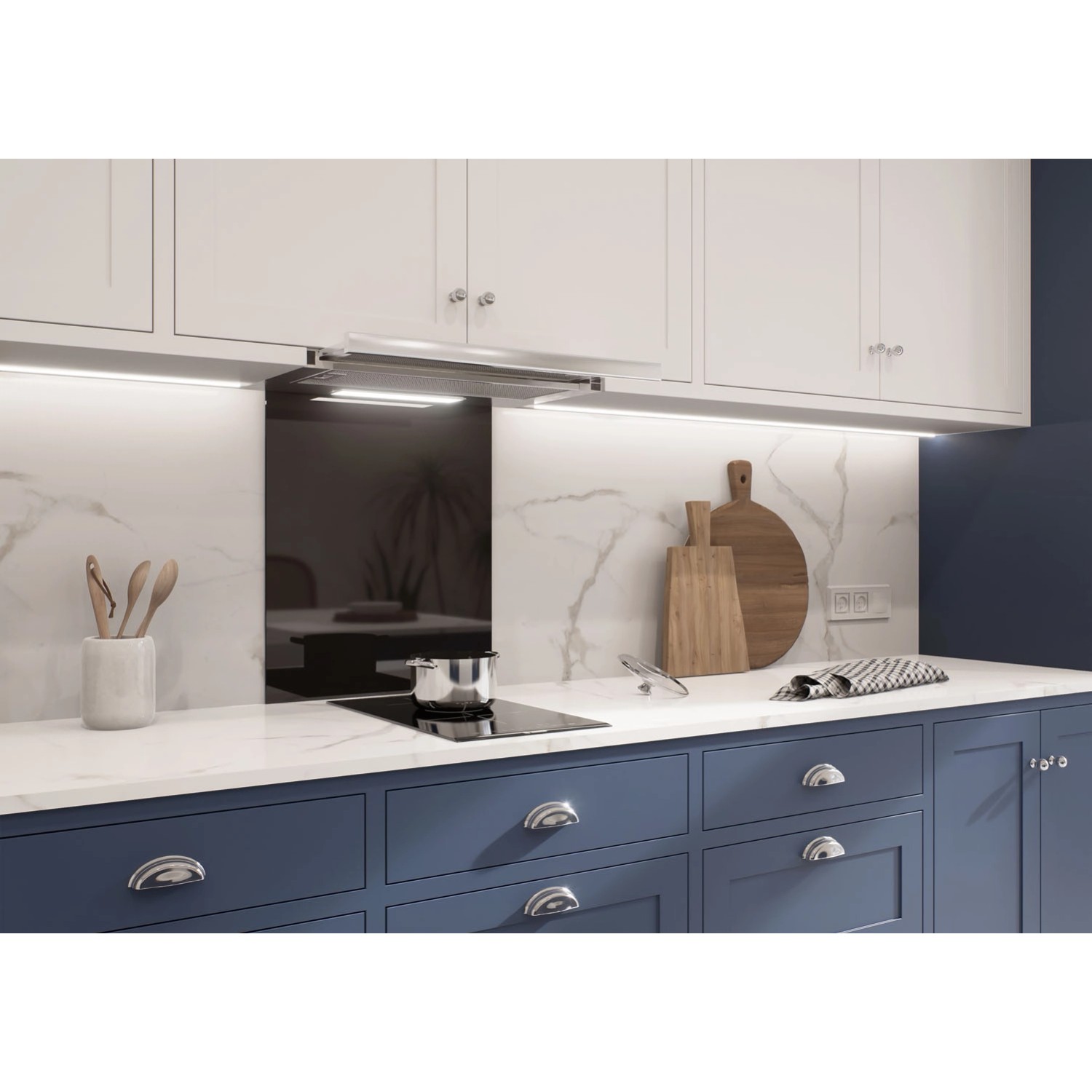 Panel kuchenny szklany czarny - 50 x 60 cm