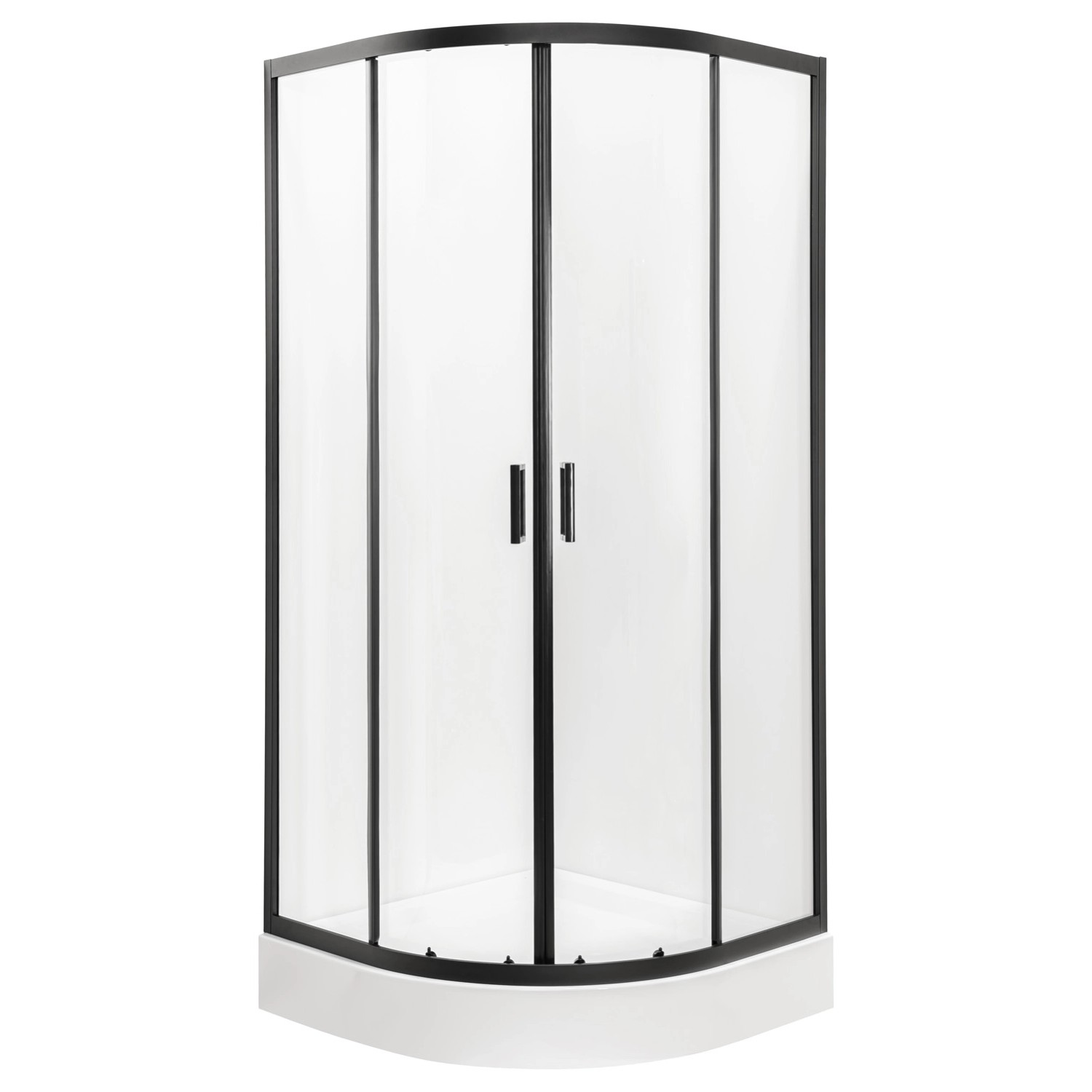 Liveno Kabina półokrągła Supra 90 czarna brodzik niski