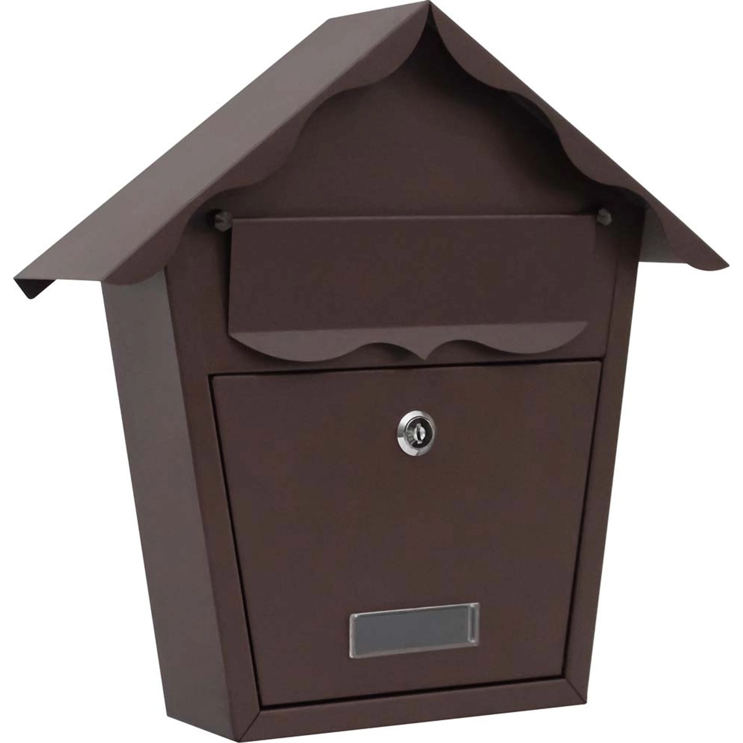 Skrzynka na listy DOMEK brąz mat 35,5 x 35,5 cm