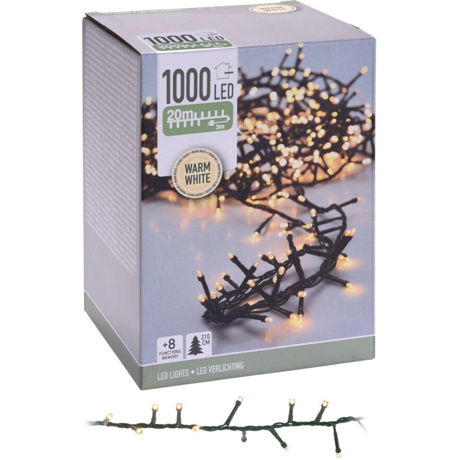 Lampki wew./zewn. - 1000 LED ciepły biały