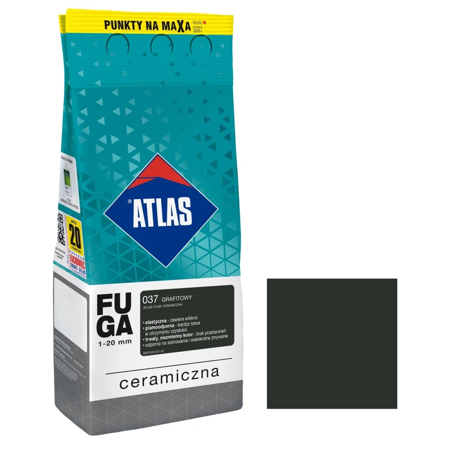 Atlas Fuga ceramiczna 037 grafitowy 2 kg
