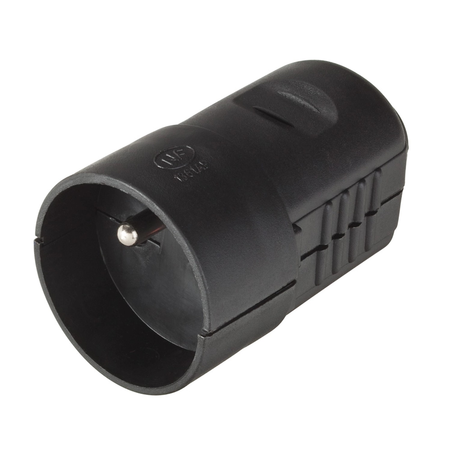 LUX Gniazdo przenośne z uziemieniem czarne