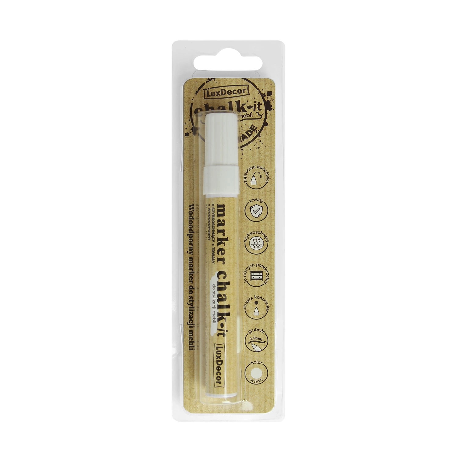 LuxDecor Marker olejowy Chalk-it biały 10ml