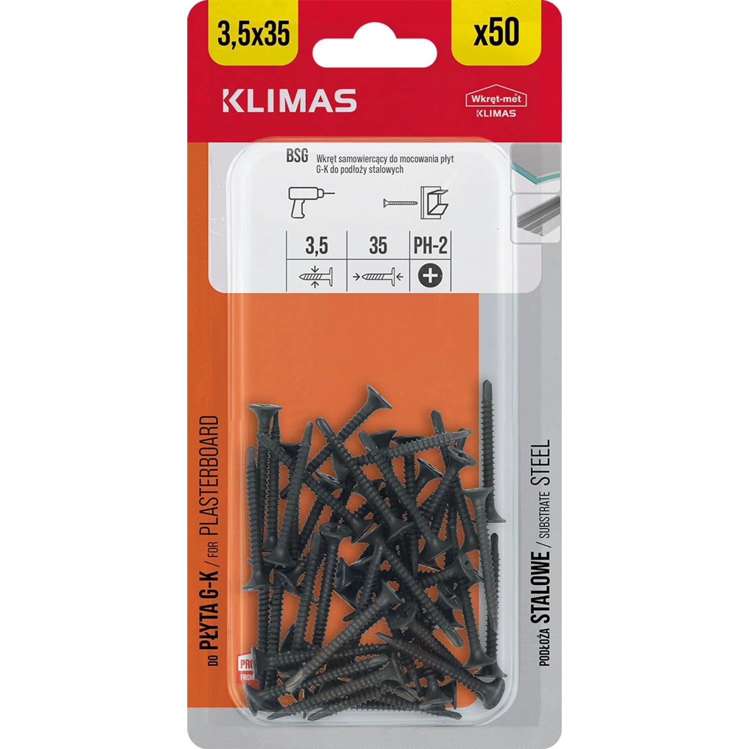 Wkręt-met Wkręt fosfatowany samowiercący 3,5 mm x 35 mm