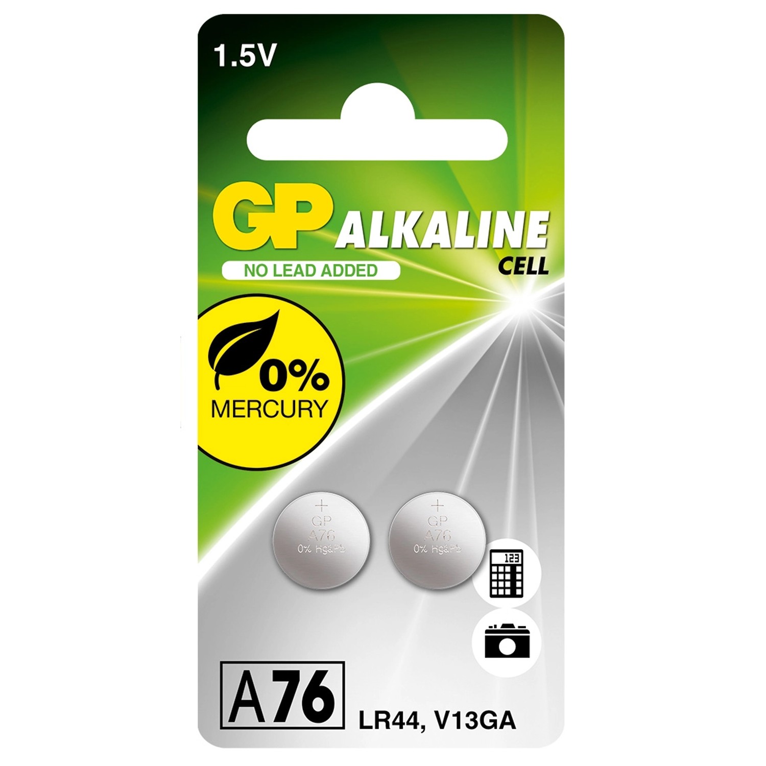 GP Baterie alkaliczne LR44/A76 2 szt