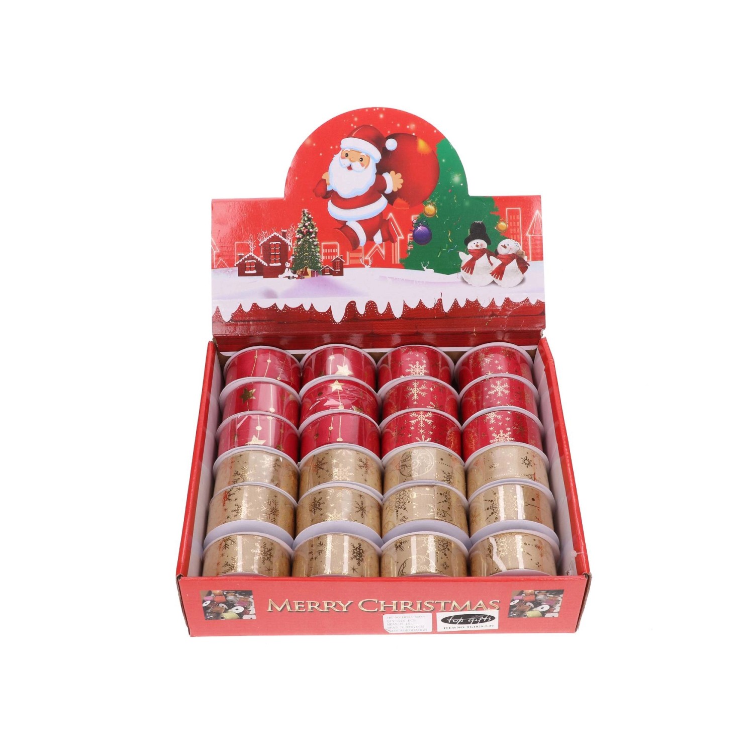 Wstążka dekoracyjna świąteczna 4 cm x 2,7m mix kolorów