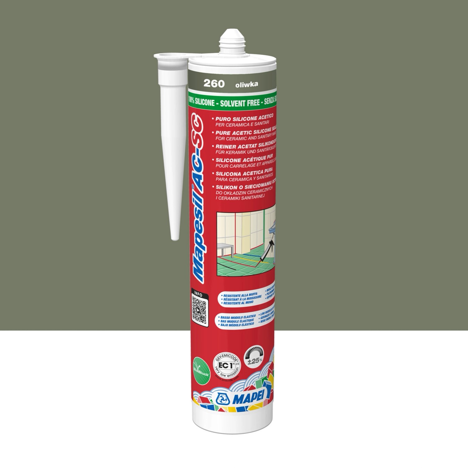 Mapei Silikon Mapesil Ac 260 oliwka 310 ml