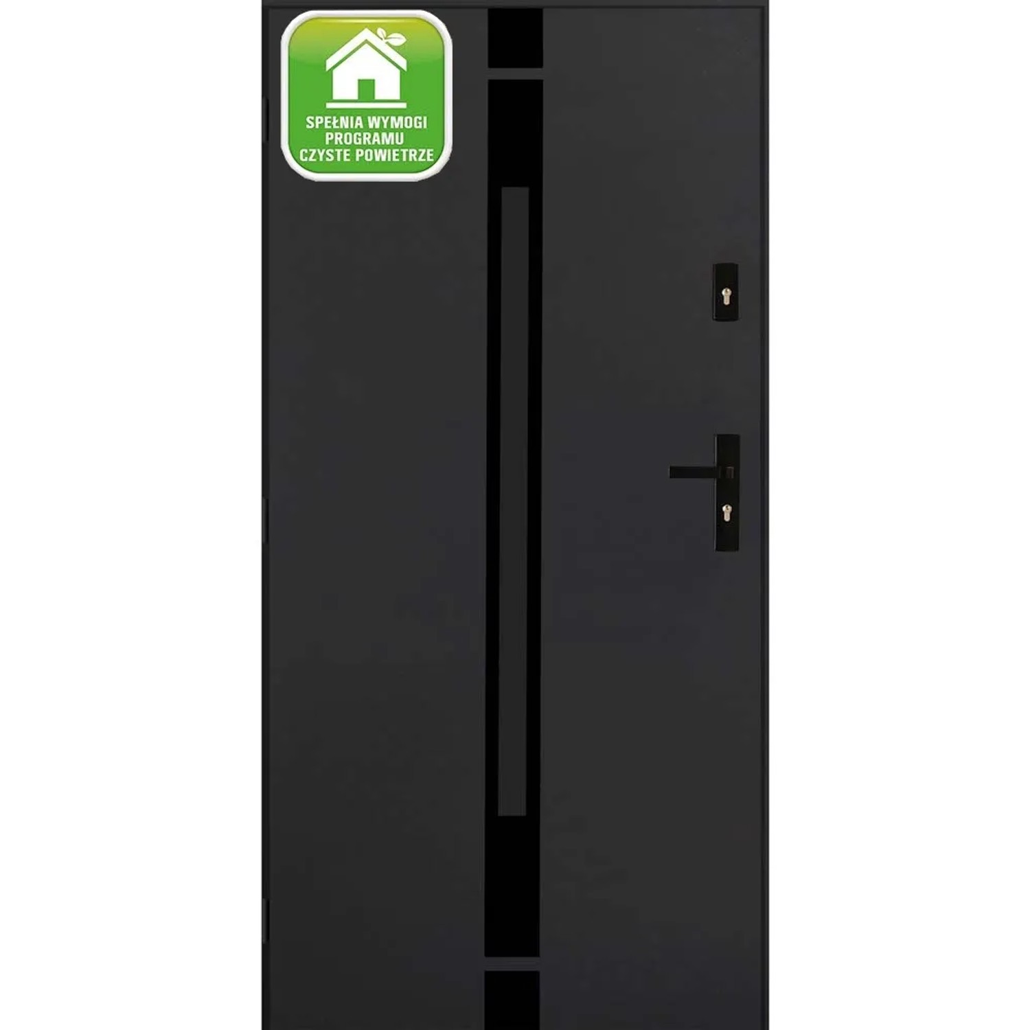 Drzwi zewnętrzne stalowe Silves antracyt 90L