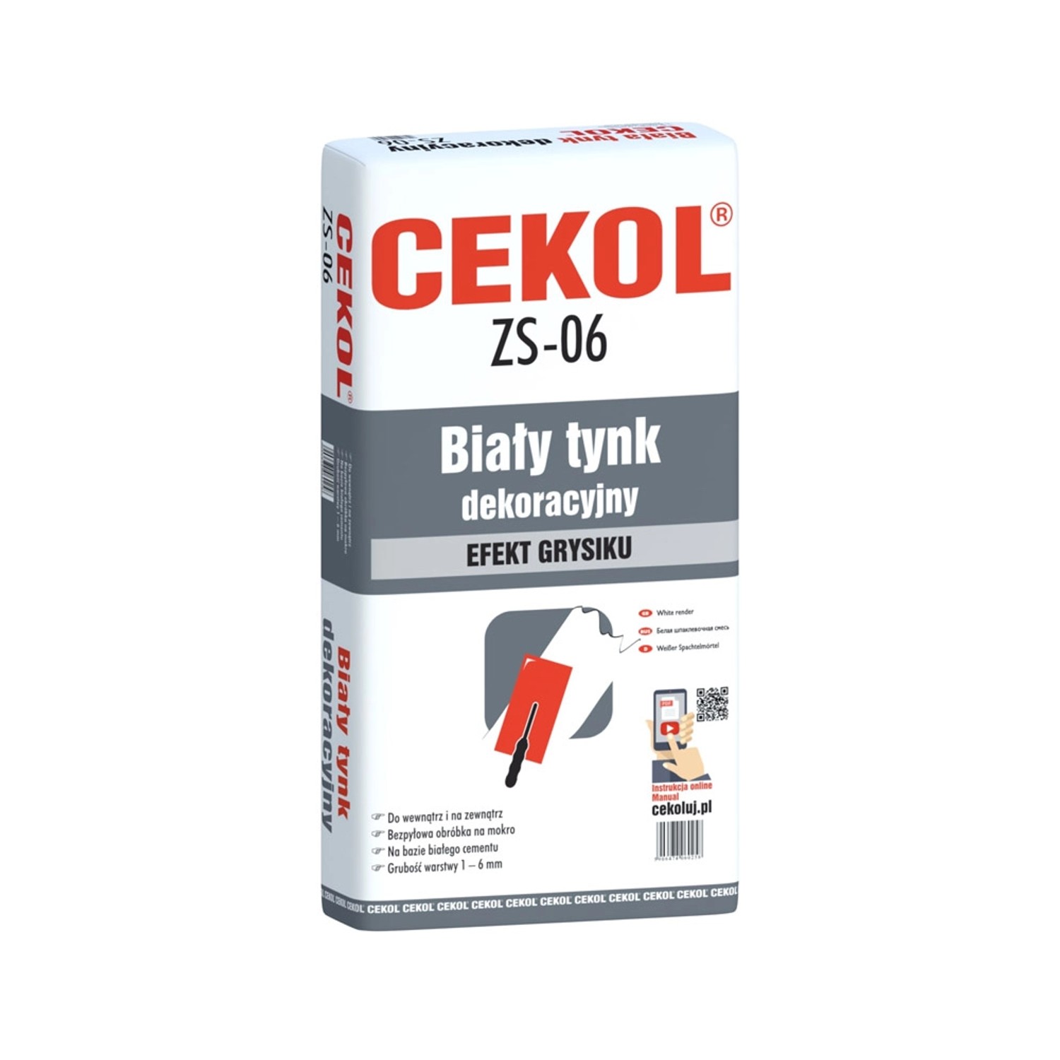 Cekol Biały tynk dekoracyjny ZS-06 5 kg