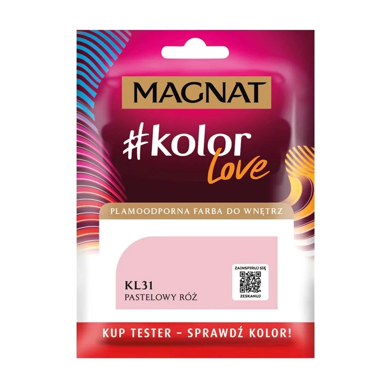 Tester farby Magnat KolorLove pastelowy róż - 25 ml