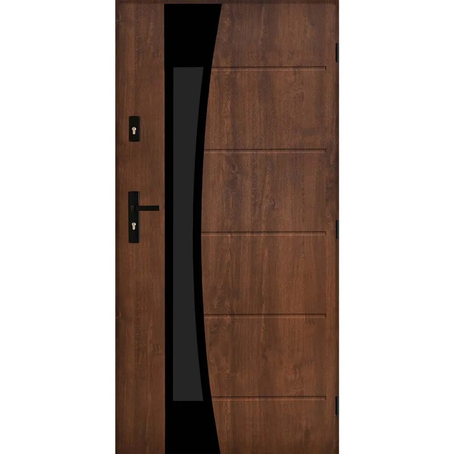 Drzwi zewnętrzne stalowe Almeria 2 orzech 90P