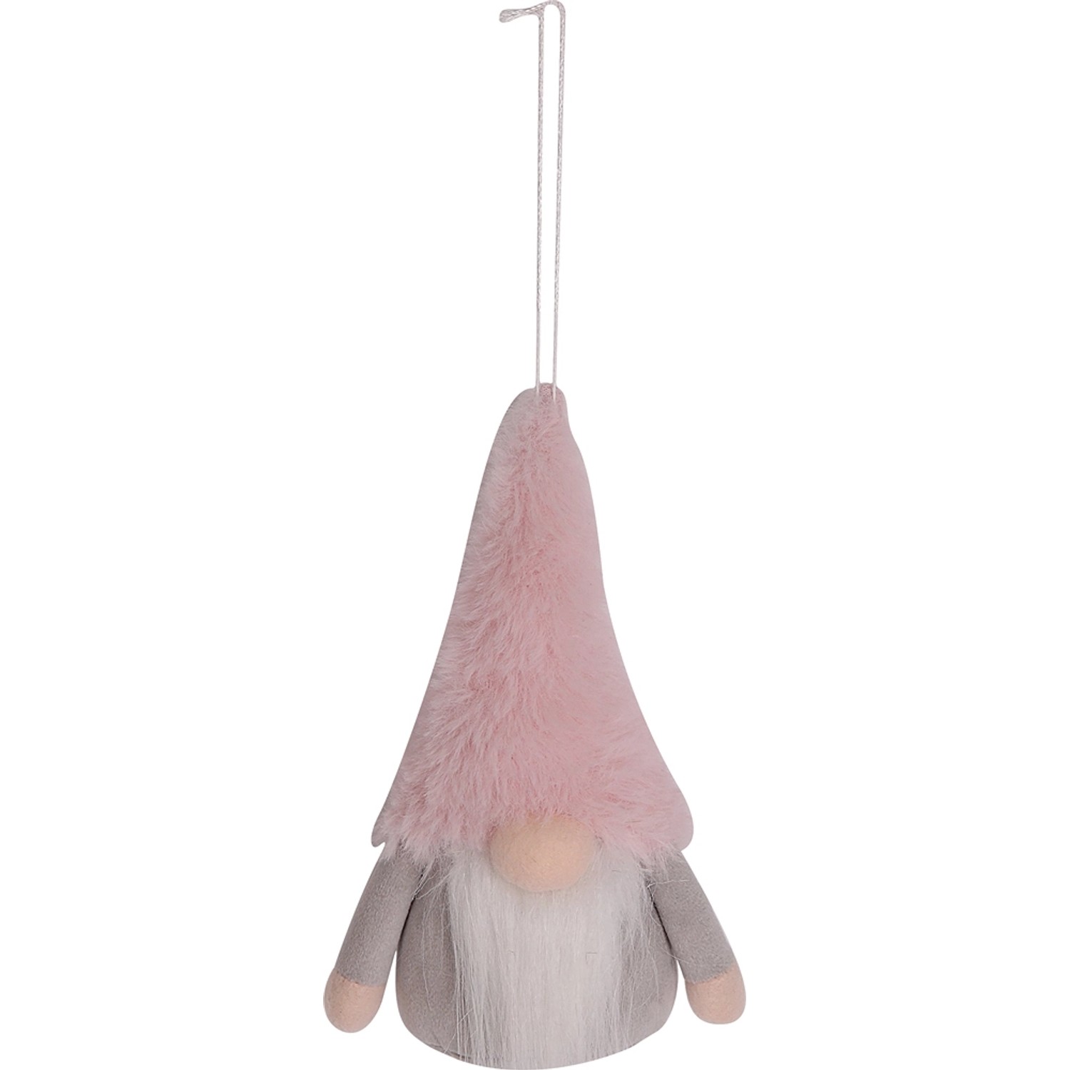 Figurka tekstylna SKRZAT różowo-szary - wys. 17 cm