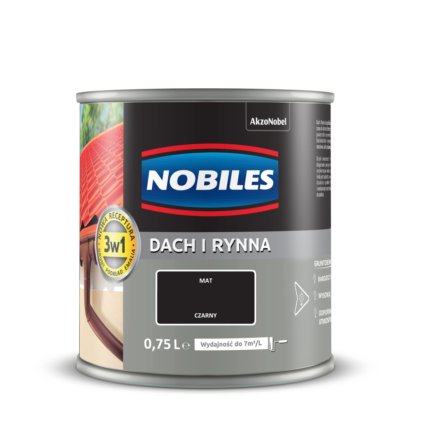 Nobiles Emalia Dach i Rynna czarna 750 ml