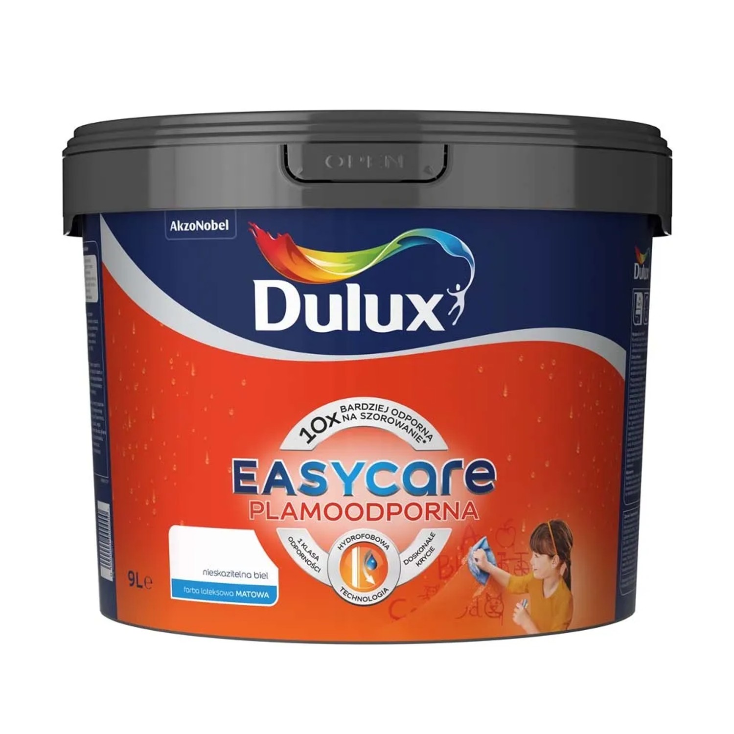 Farba plamoodporna Dulux Easy Care nieskazitelna biel 9 l
