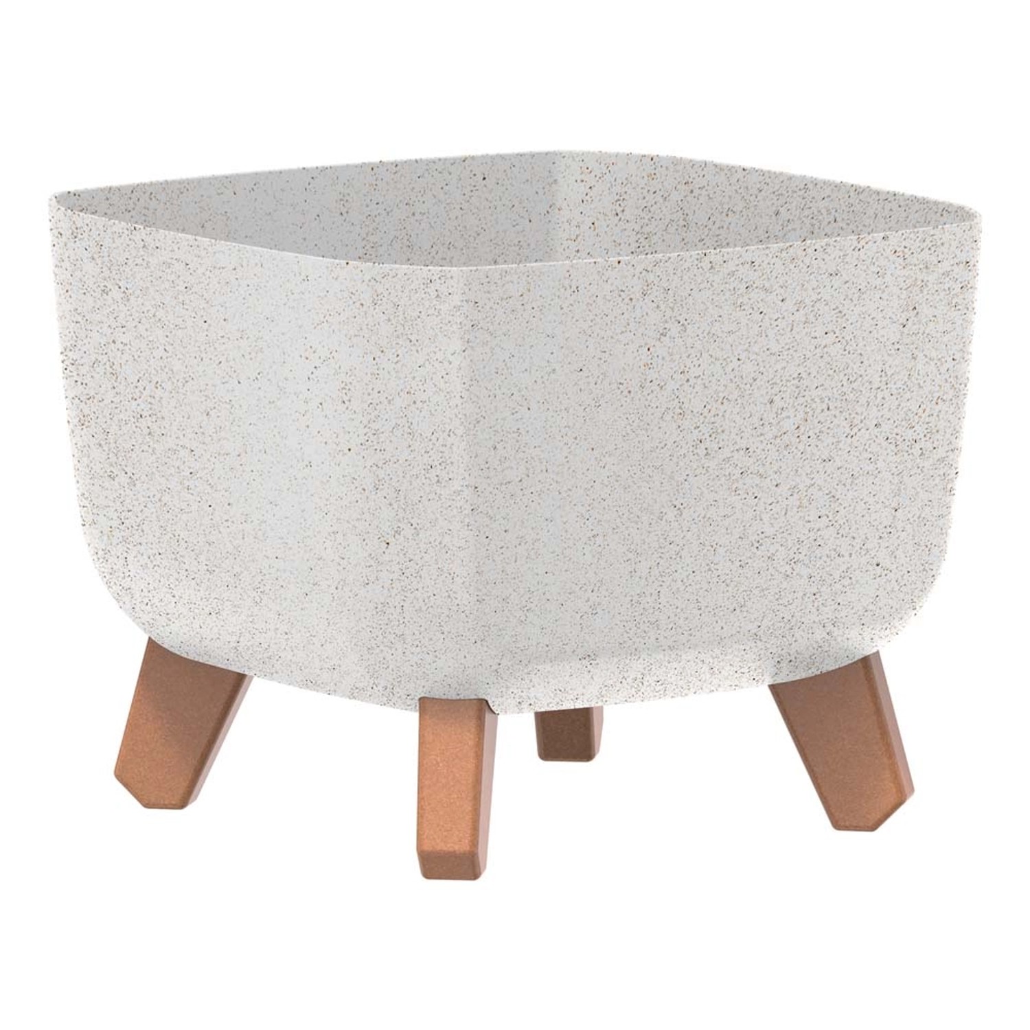 Doniczka Gracja SQ Wood biała - 24 x 24 cm