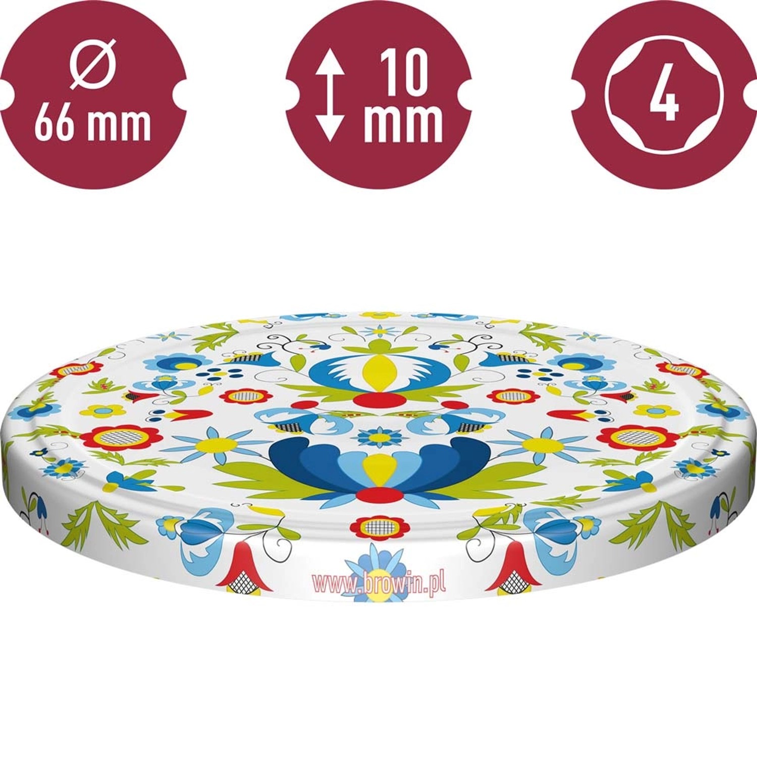 Zakrętka kaszubska fi 6,6 cm - 10 szt.