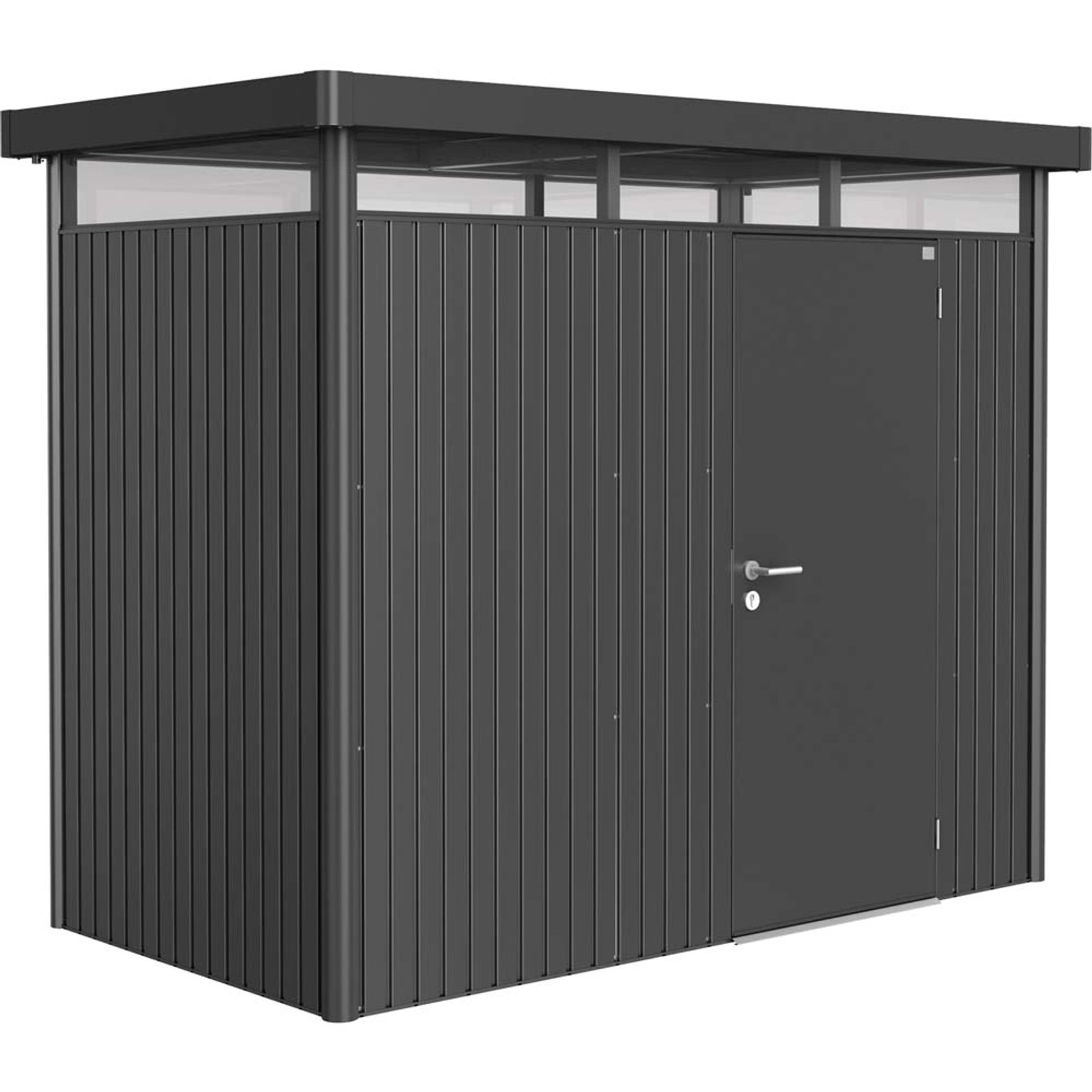 Biohort Domek ogrodowy ciemnoszary drzwi pojedyncze - 275 x 155 cm