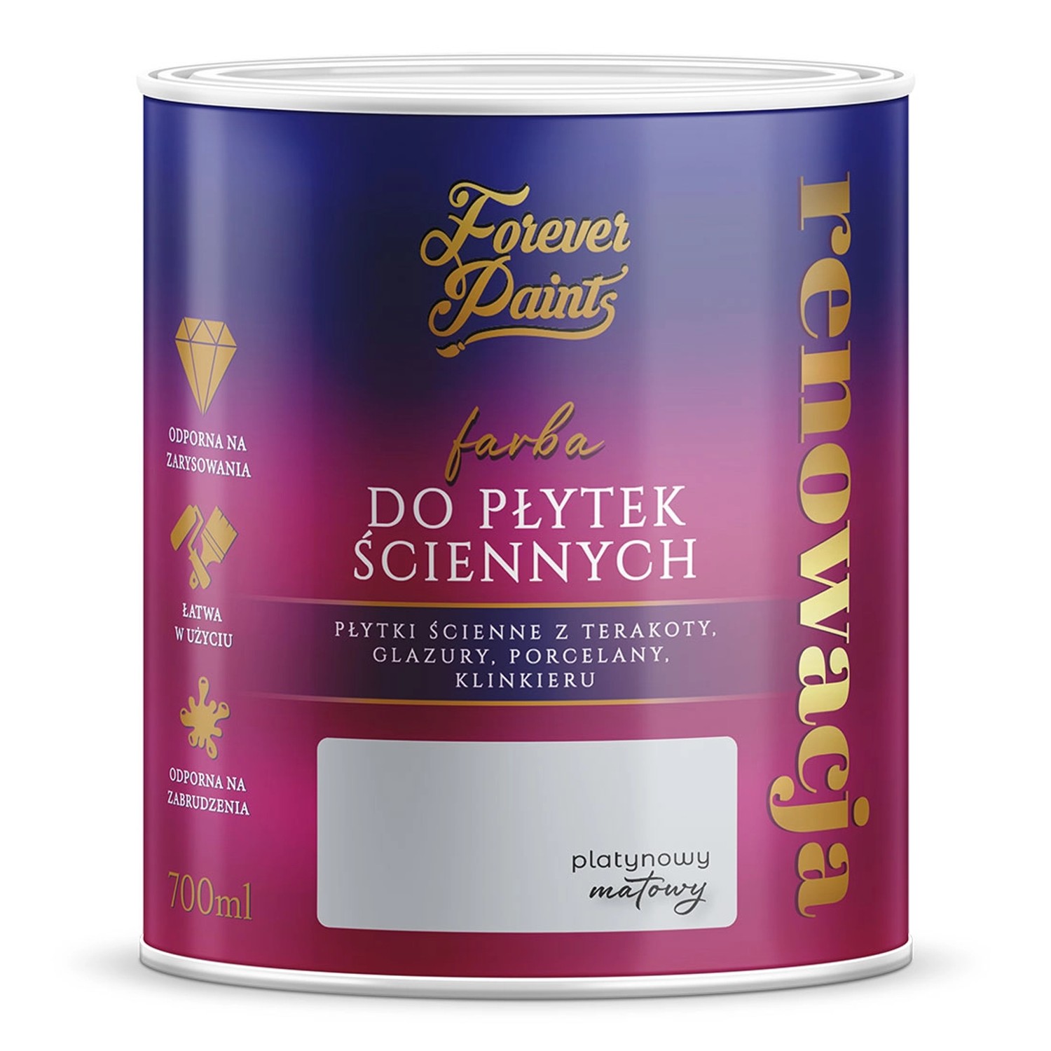 Farba Forever Paints do płytek ściennych platynowa 0,7L