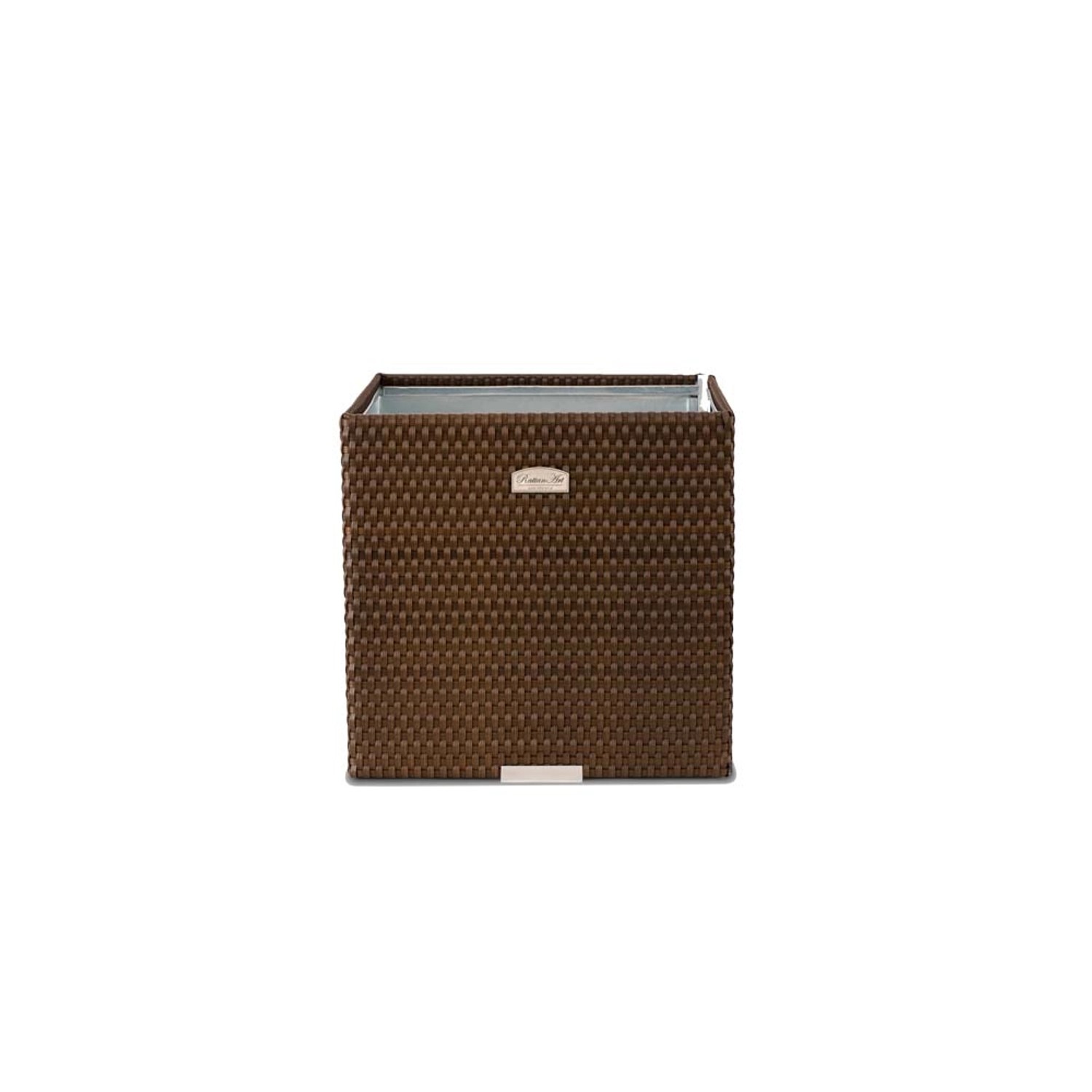 Donica rattanowa brąz/orzech - 46 x 46 x 46 cm