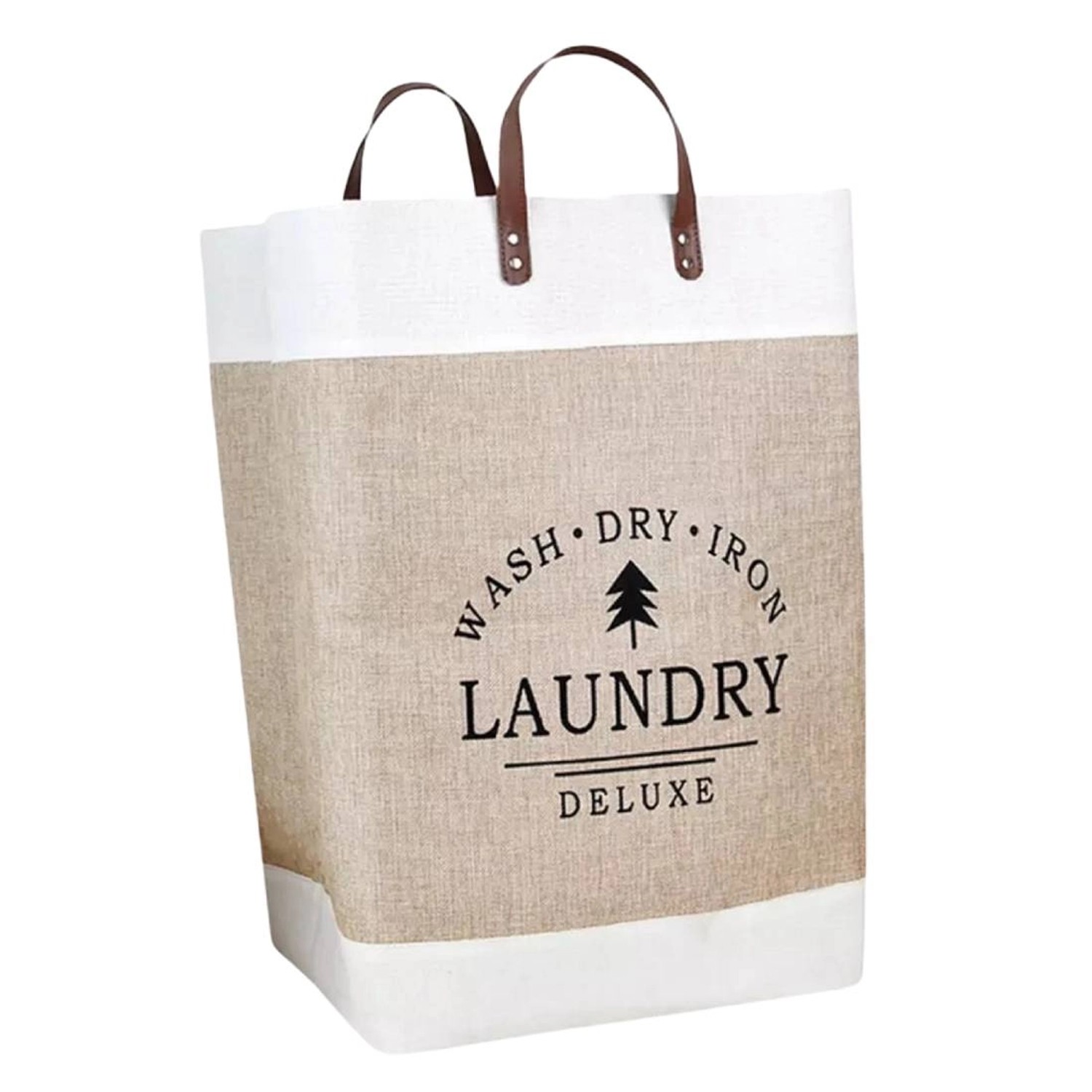 EVG Kosz na pranie LKO-16 biel i bambus