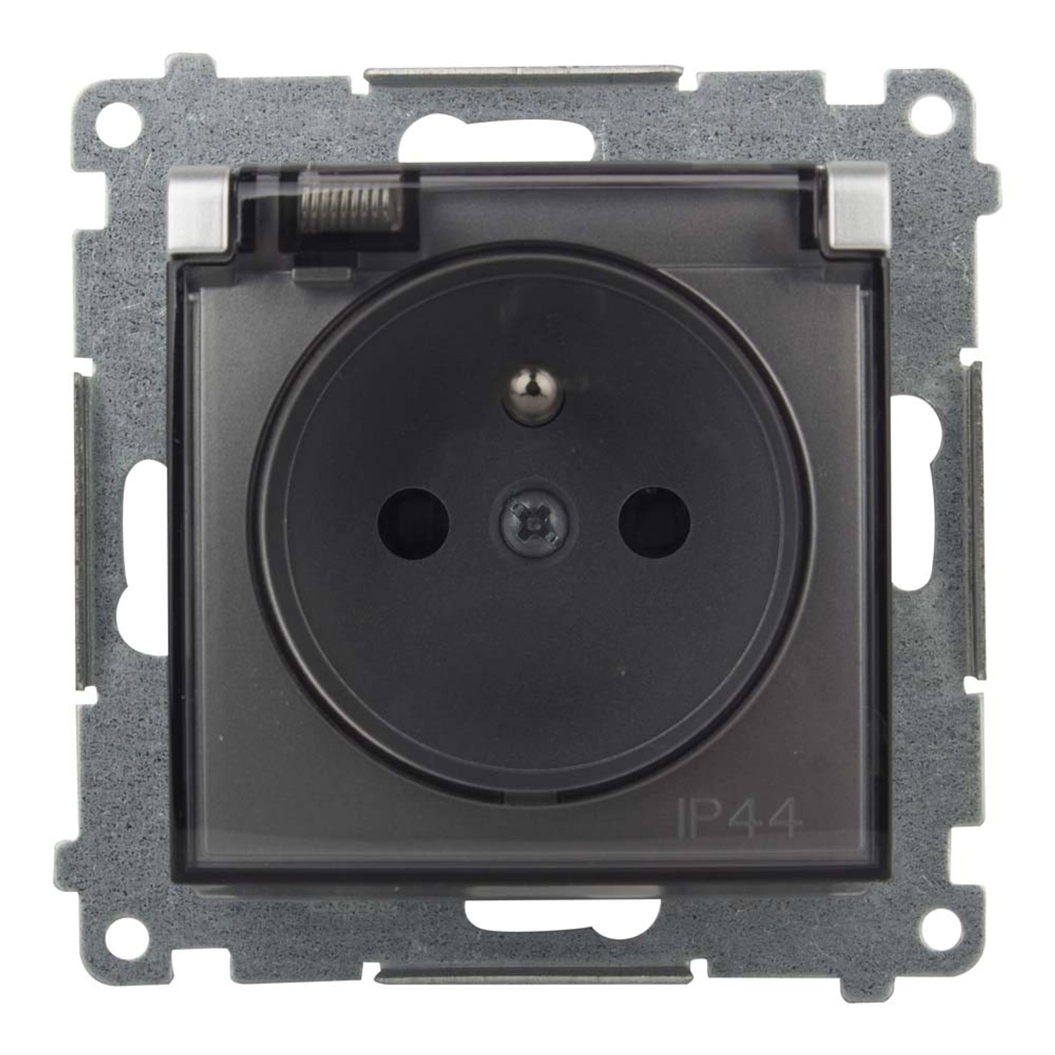 Simon Gniazdo Simon 54 2P+Z IP44 z przesłoną styków srebrne