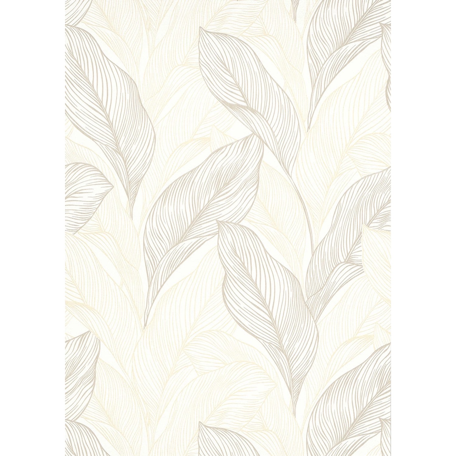 Tapeta winylowa na flizelinie BEŻOWE LIŚCIE