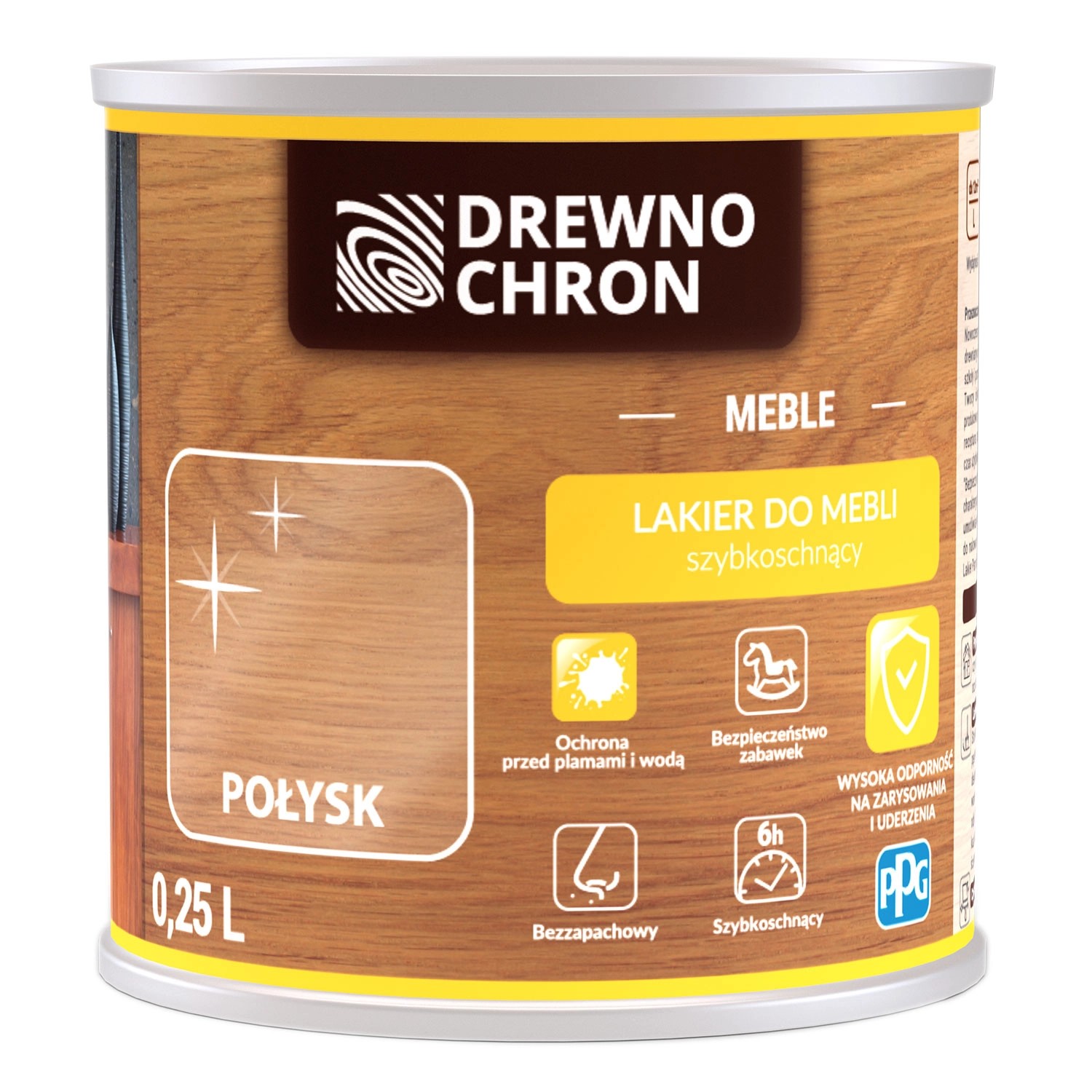 Drewnochron Lakier do mebli bezbarwny połysk 0,25L