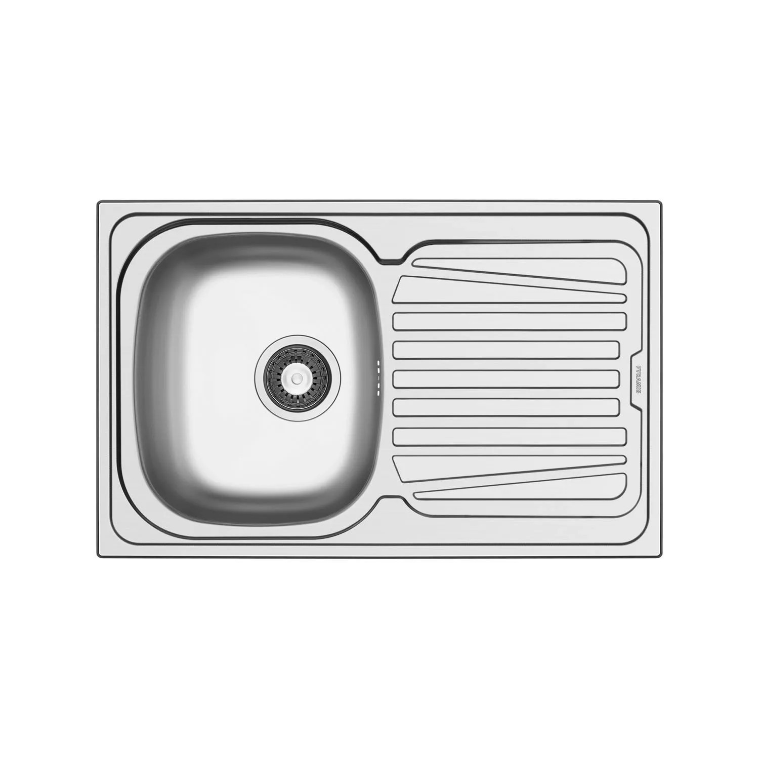 Pyramis Zlewozmywak SPARTA 1-kom. z ociekaczem stalowy - 79 x 50 cm