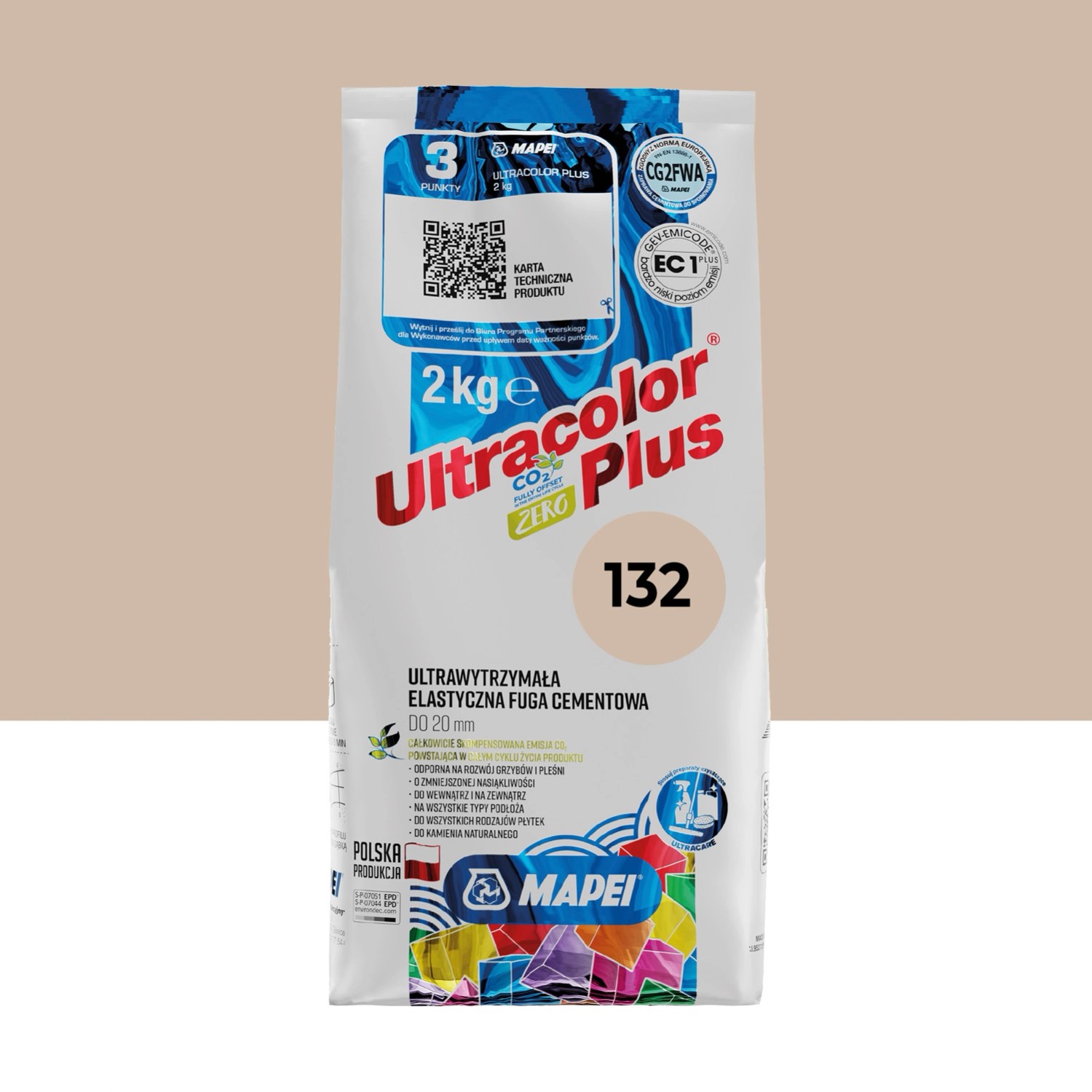 Mapei Fuga elastyczna UltraColor Plus 132 beż 2000 2 kg