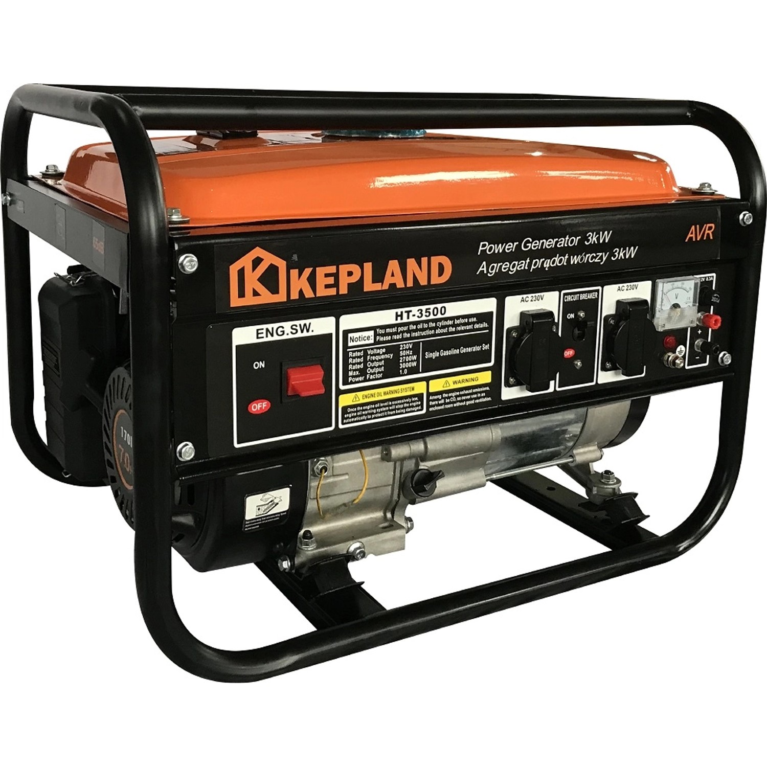 Kepland Agregat prądotwórczy benzynowy 1 fazowy 3000 W z AVR