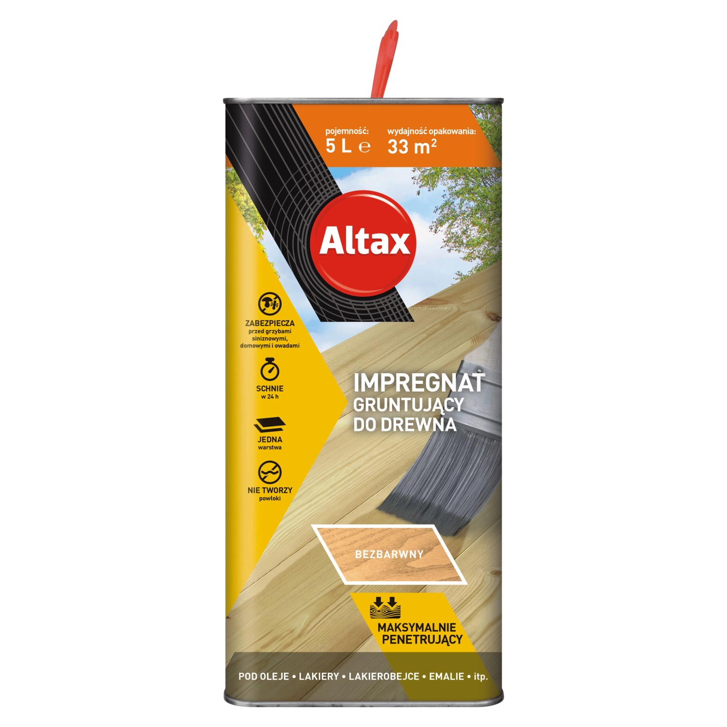 Altax Impregnat gruntujący do drewna bezbarwny - 5L