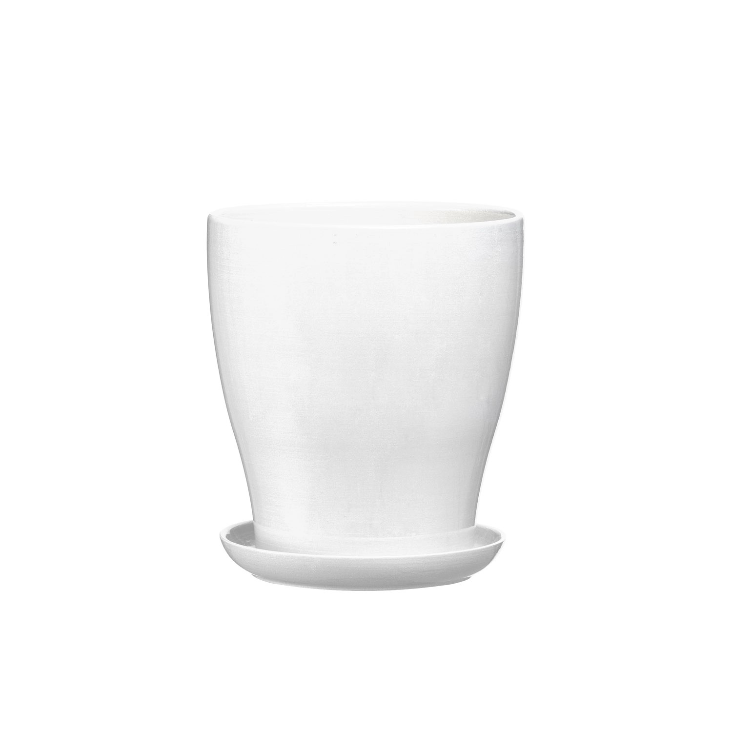 Doniczka z podstawką Laura biały mat - 21 cm