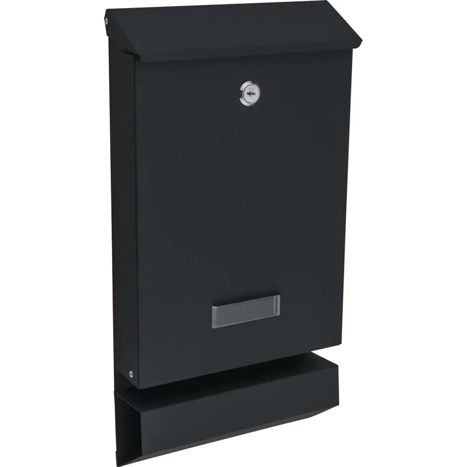 Skrzynka na listy FLAVIO czarny mat z tubą 22,8 x 43,5 cm