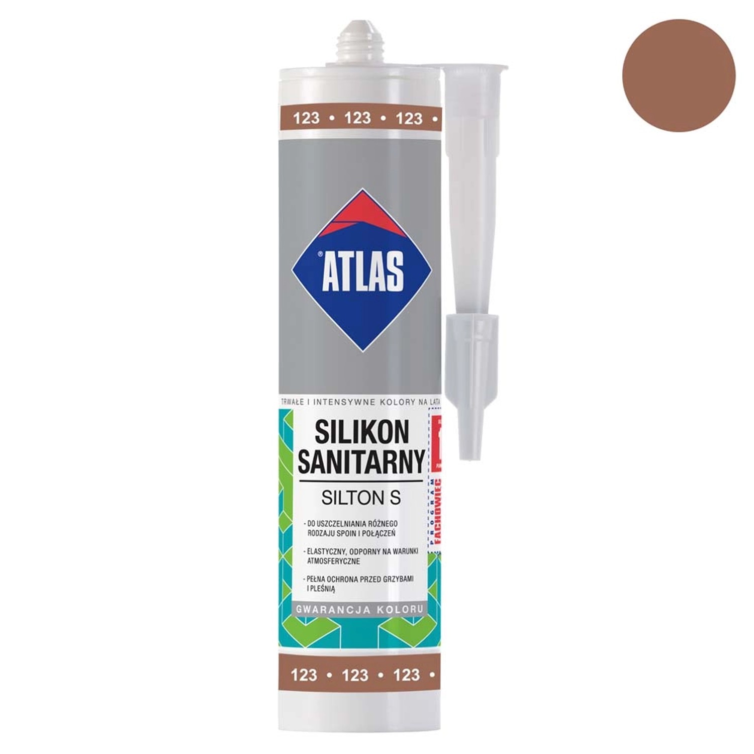 Atlas Silikon sanitarny Silton S 123 jasnobrązowy 280 ml