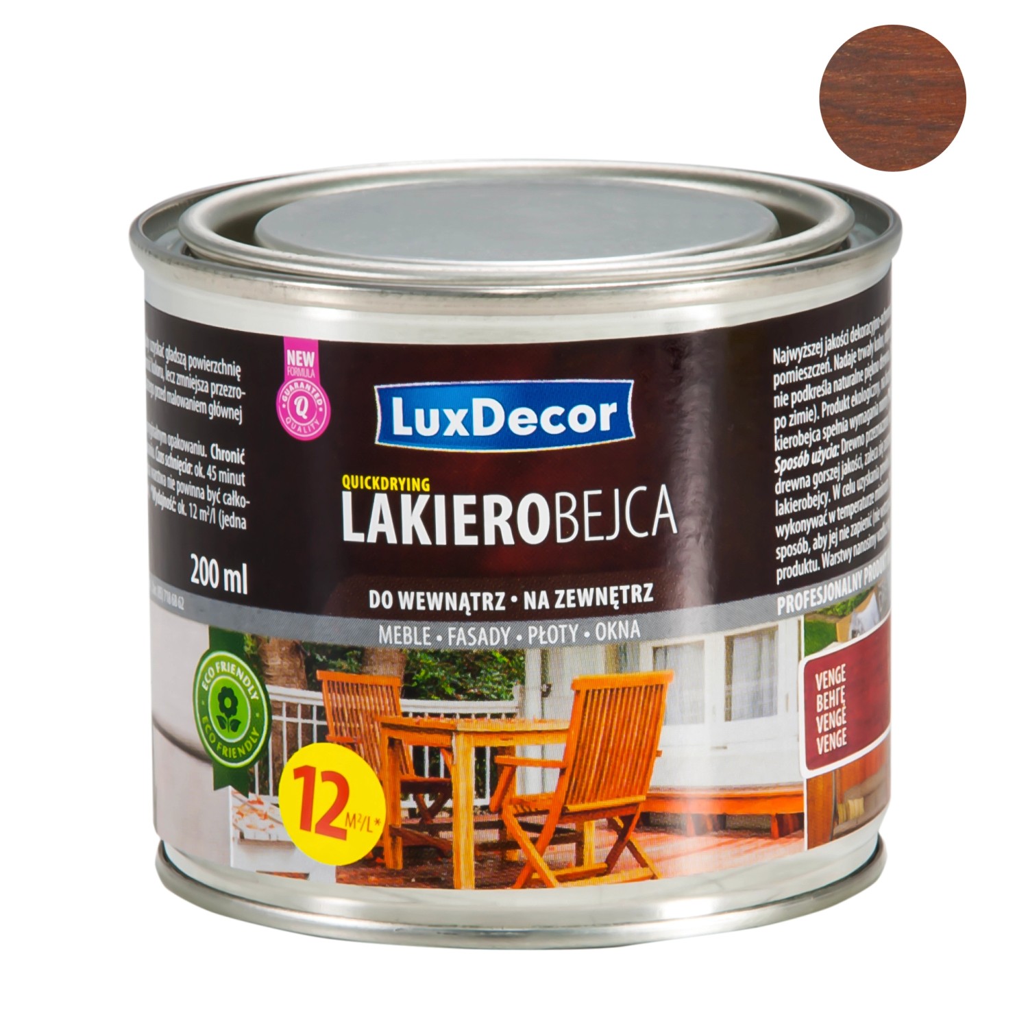 LuxDecor Lakierobejca do drewna orzech 200 ml