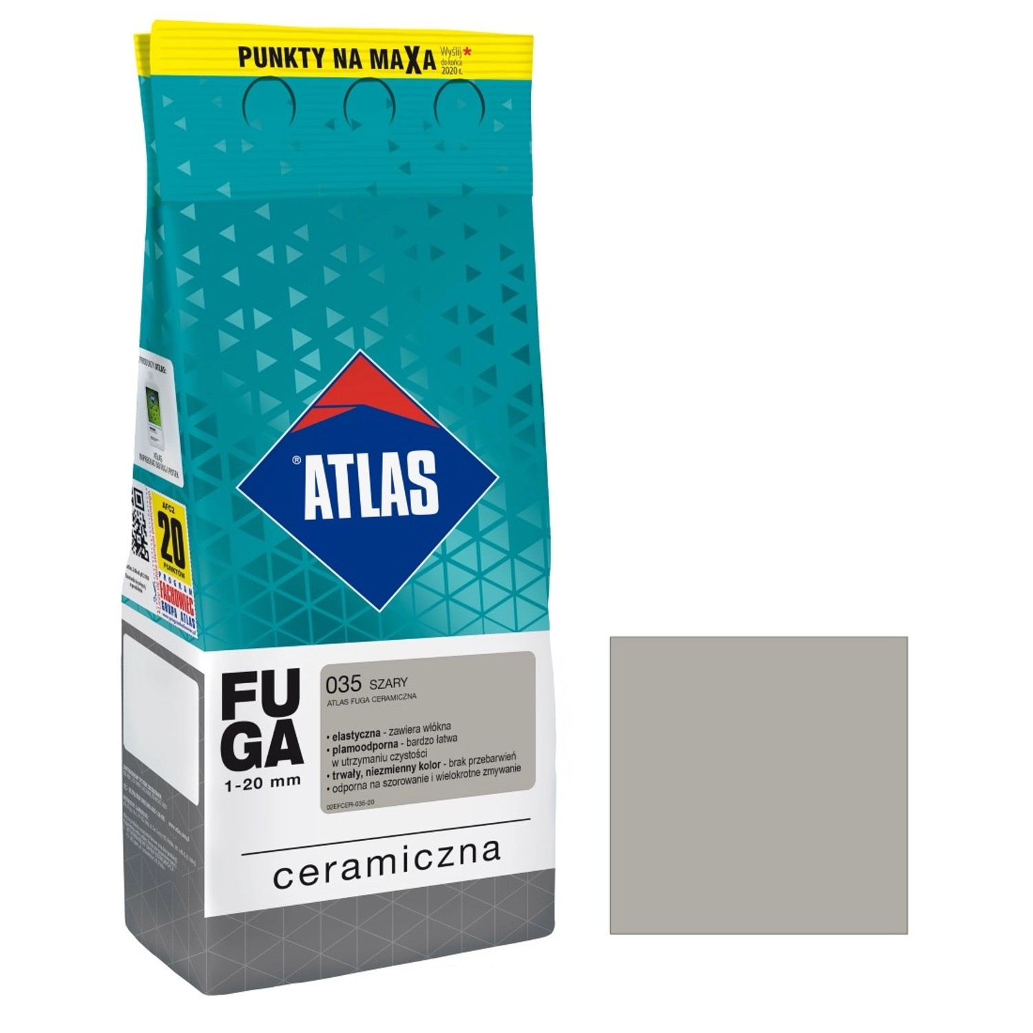 Atlas Fuga ceramiczna 035 szary 2 kg