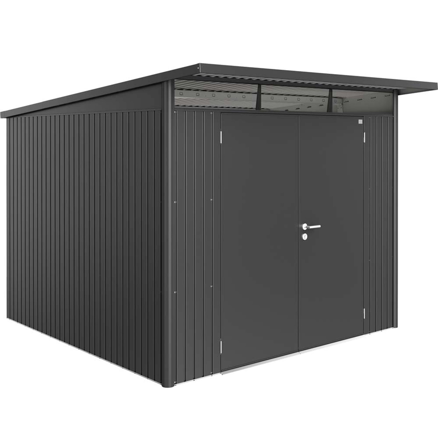 Biohort Domek ogrodowy ciemnoszary drzwi podwójne - 260 x 380 cm