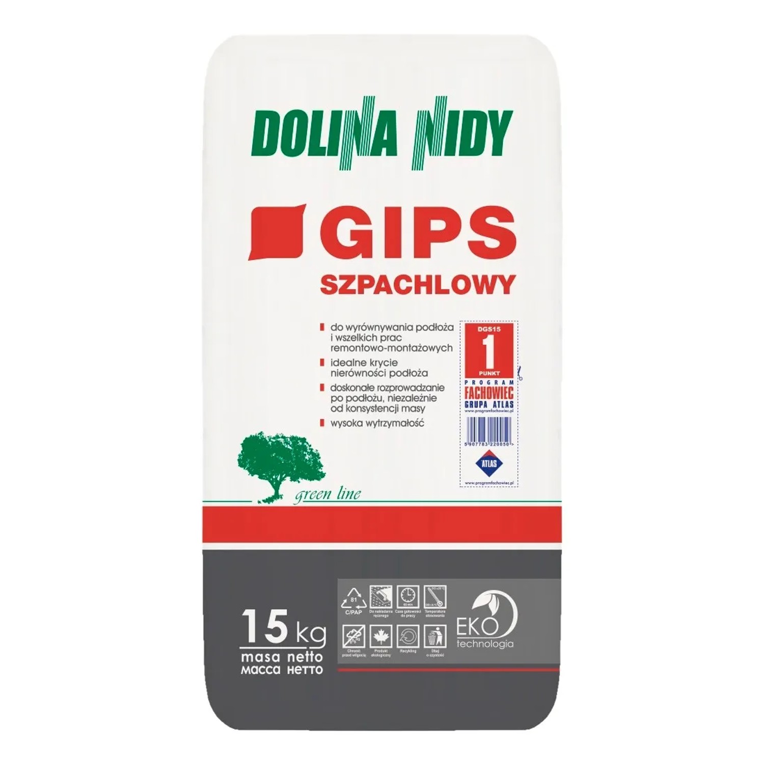 Dolina Nidy Gips Szpachlowy 15 kg