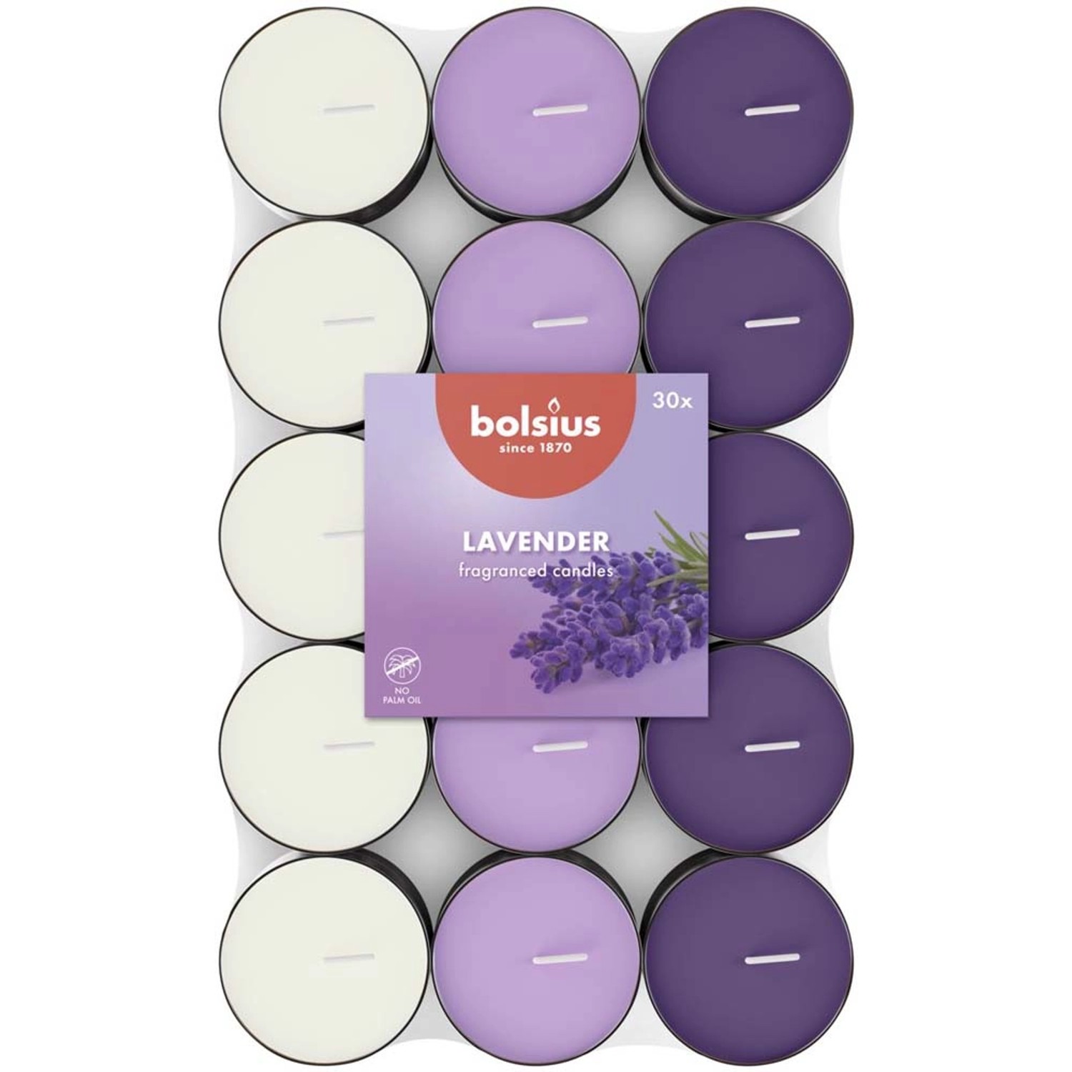 Świeca Tea Light zapachowa lawenda 3,5 h - 30 szt.