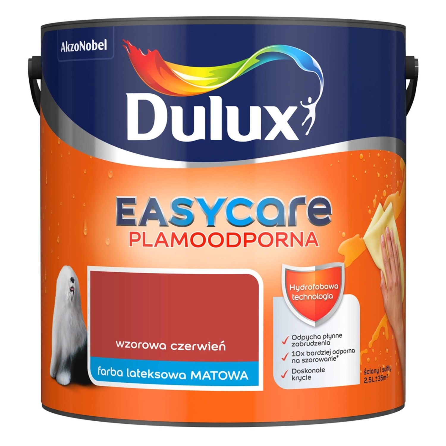 Farba plamoodporna Dulux Easy Care wzorowa czerwień 2,5 l